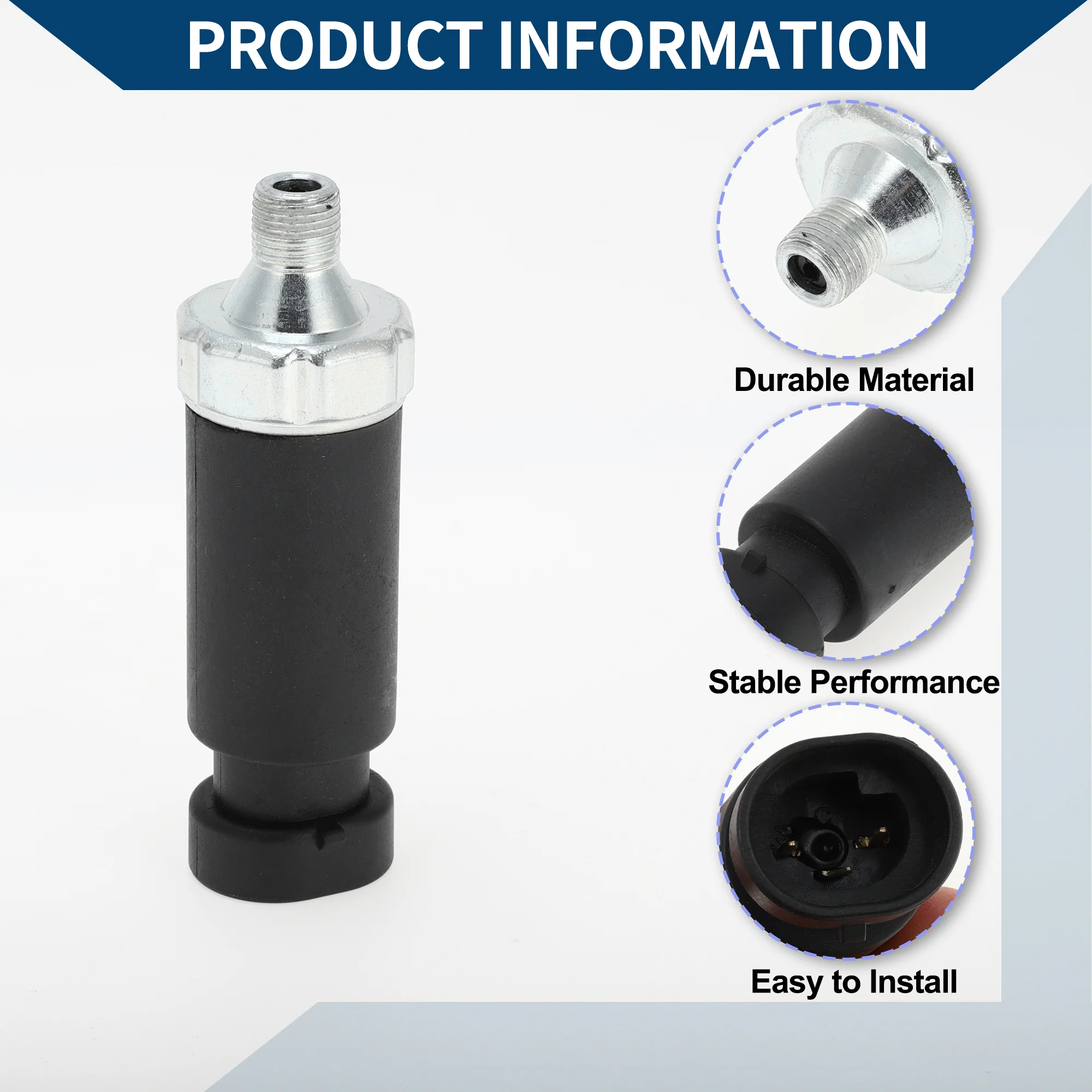 No.19244497 Engine Oil Pressure Sensor Switch for BUICK REGAL 1989-1991 / Durable Metal / 1 Pc Black Silver Tone - Image 3