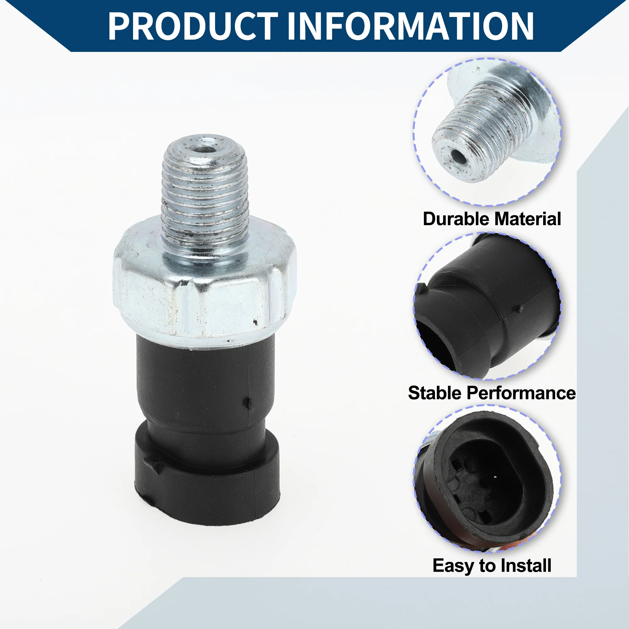 Engine Oil Pressure Sensor Switch for BUICK CENTURY 1997-2005 / Durable Metal / 1 Pc Black Silver Tone - Image 3