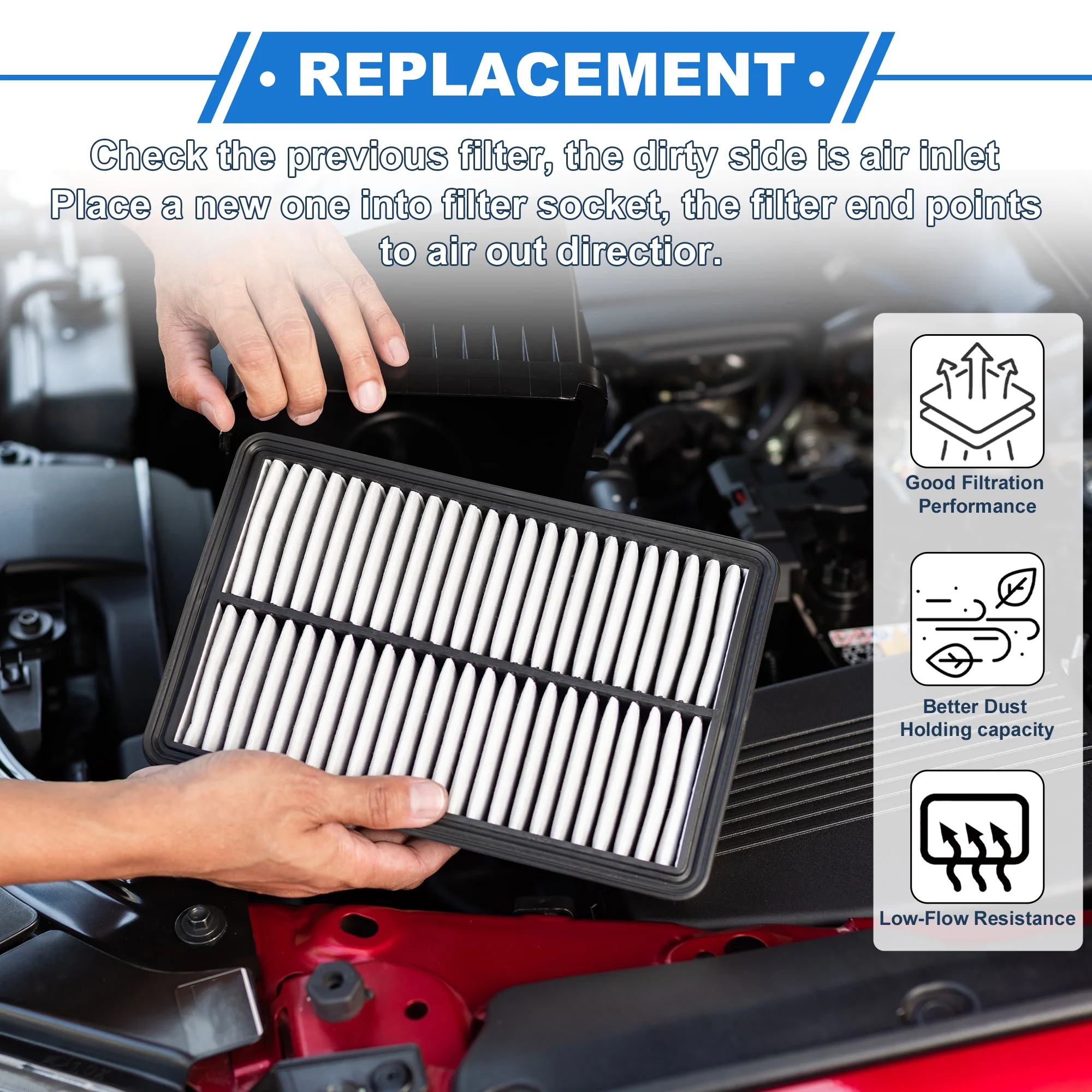 1 Pcs Engine Air Filter for Toyota Camry 3.5L V6 2007-2011 Long Life Engine Air Filter - Image 7