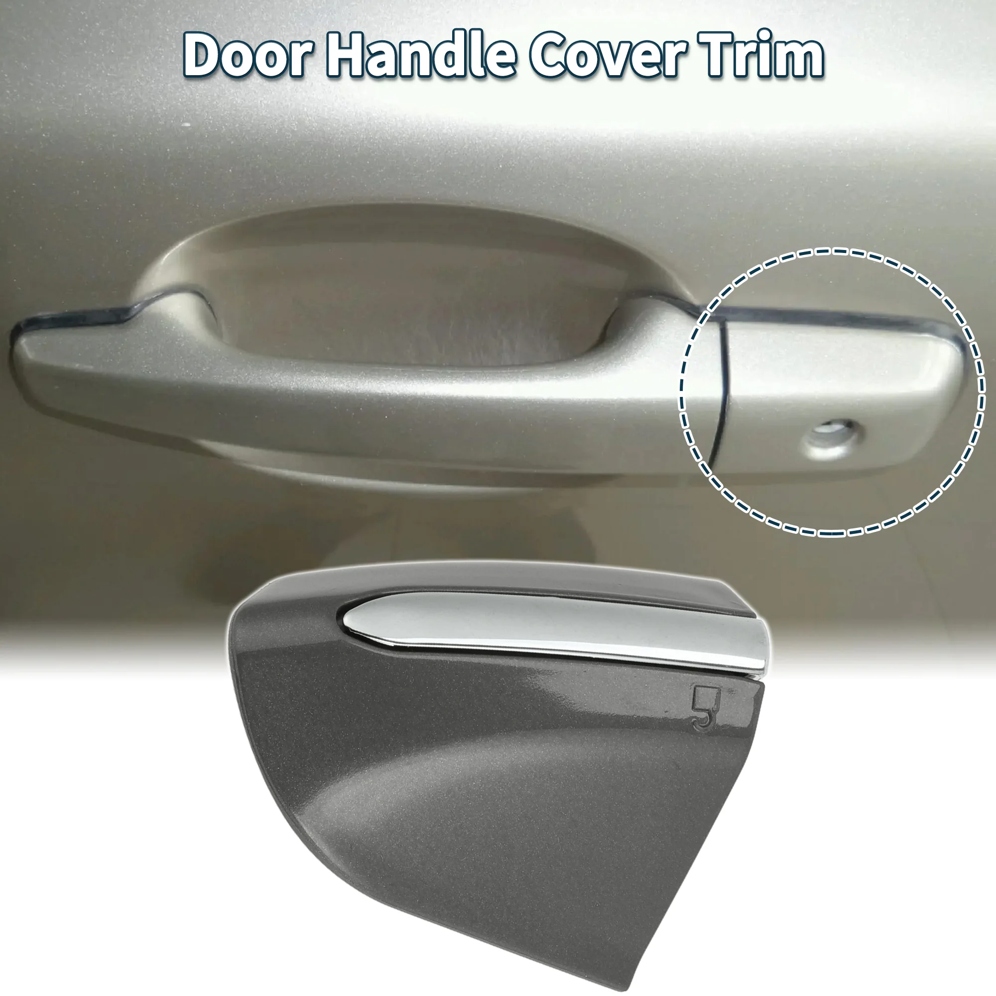 Front Left Door Handle Cover Trim for Ford Mondeo Edge Taurus 2013-2020 Gray - Image 2