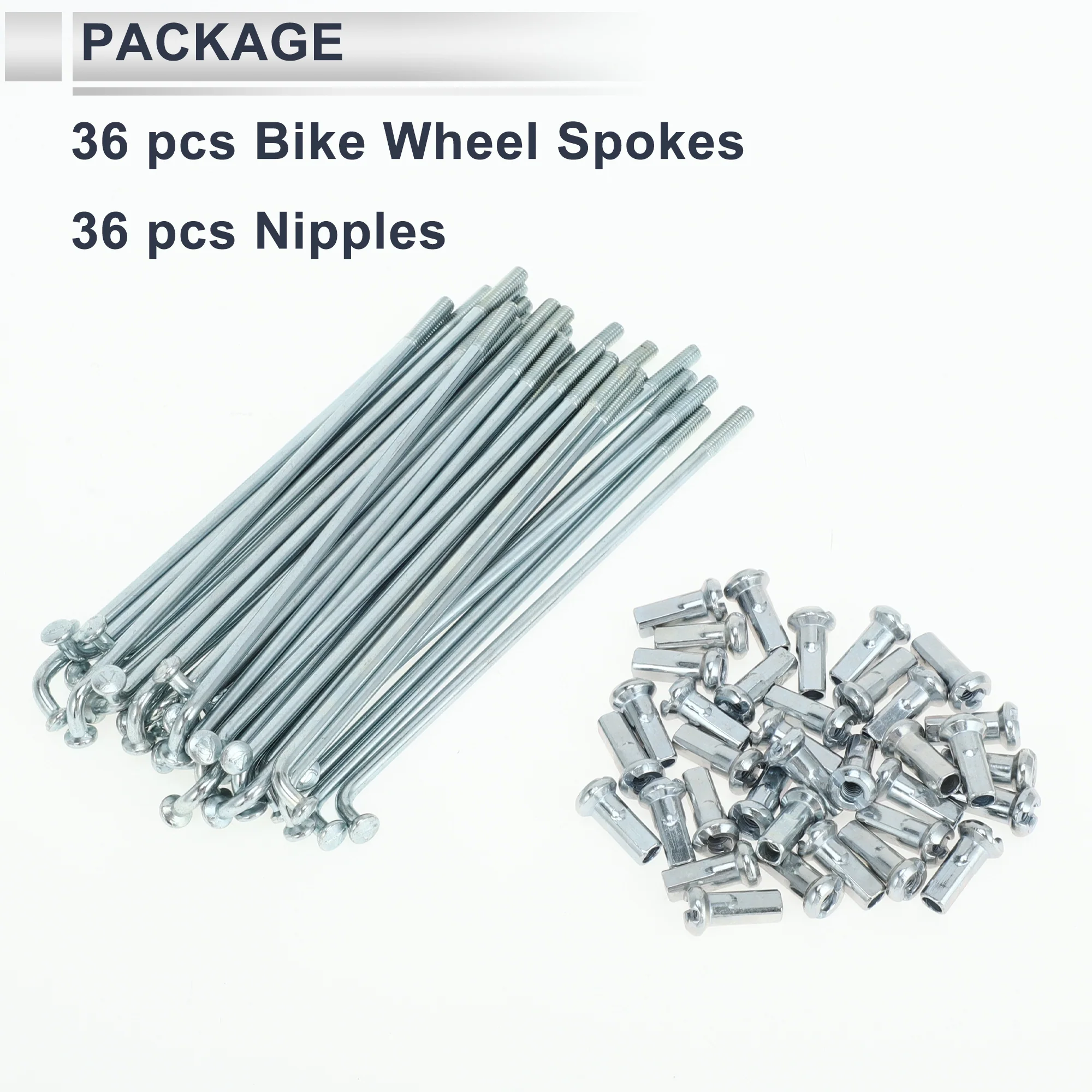 1 Set Universal Bicycle Spokes 12G 101mm Length Bike Wheel Spokes Nipple Silver Tone Carbon Steel Galvanized - Image 4