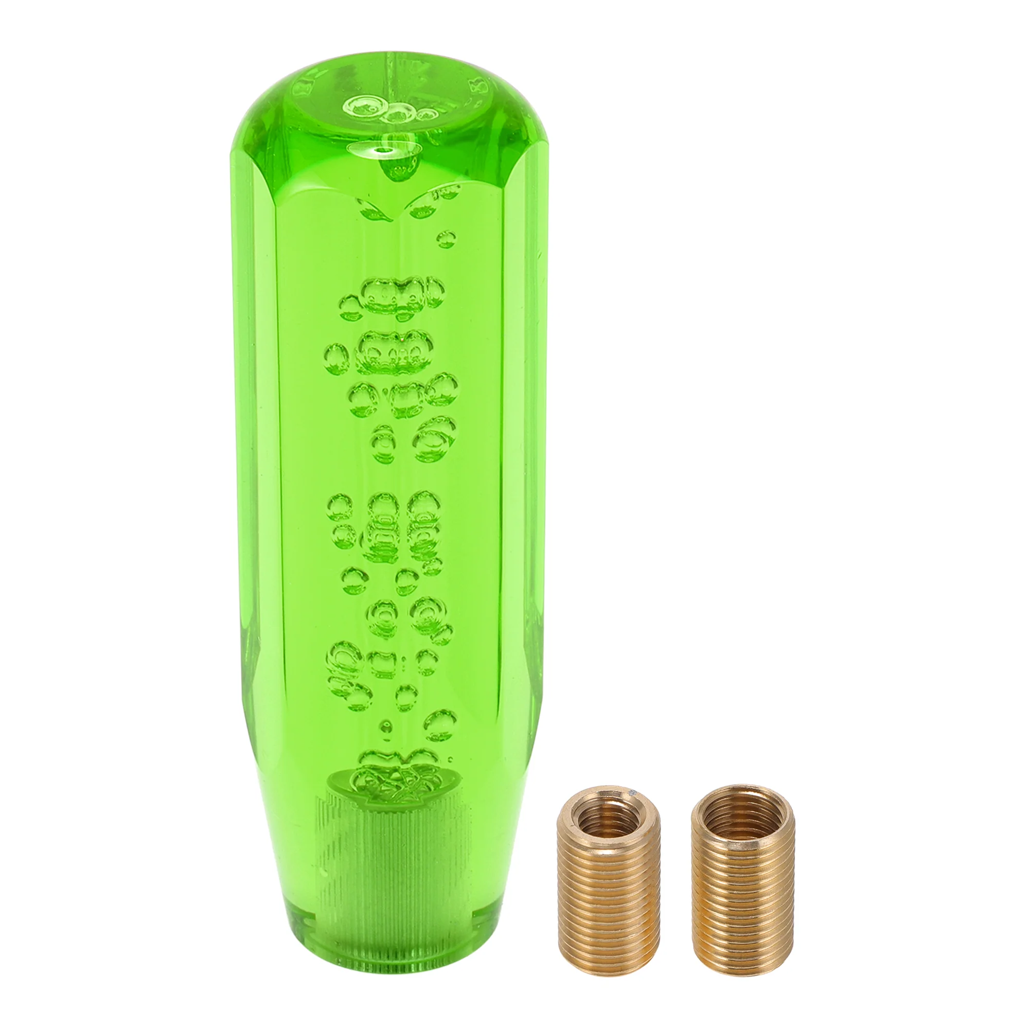 15cm Octagonal Crystal Automatic and Manual Shift Knob W/ 2 Adapter Green 1 Set