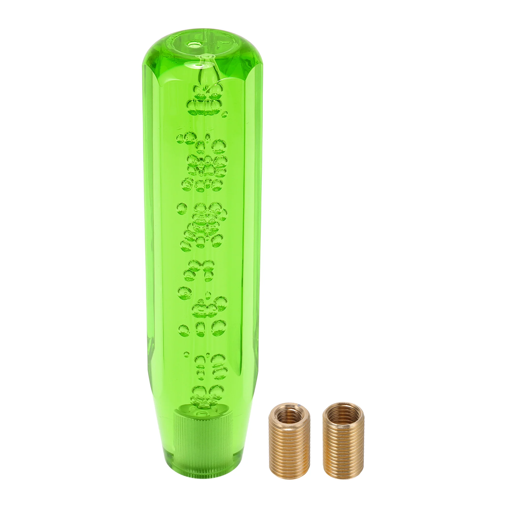 20cm Octagonal Crystal Automatic and Manual Shift Knob W/ 2 Adapter Green 1 Set