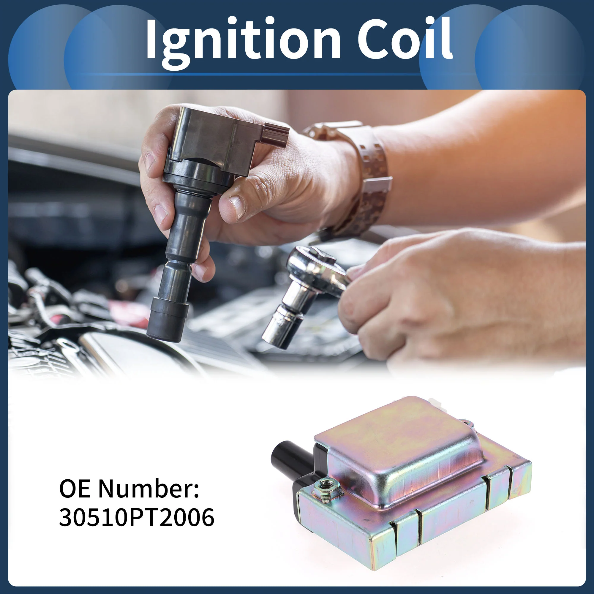 Ignition Coil Ignition Coil Pack No.30510PT2006 for Honda Civic 1.5L 1.6L 92-02 - Image 2
