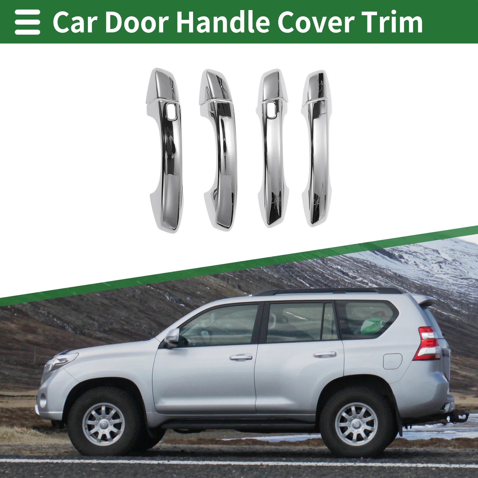 Smart Car Door Handle Cover Trim for VW Golf 2013-2020 Silver Tone - Image 2