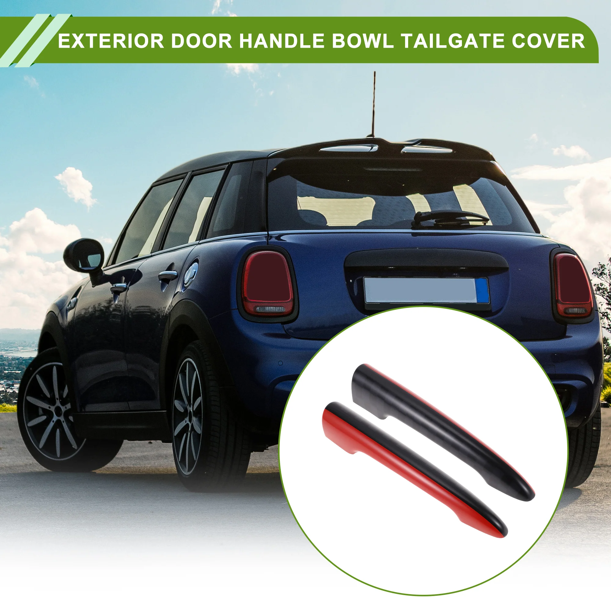 Rear Trunk Door Tailgate Handle Cover for BMW Mini R55 Clubman 06-14 Black,Red - Image 3