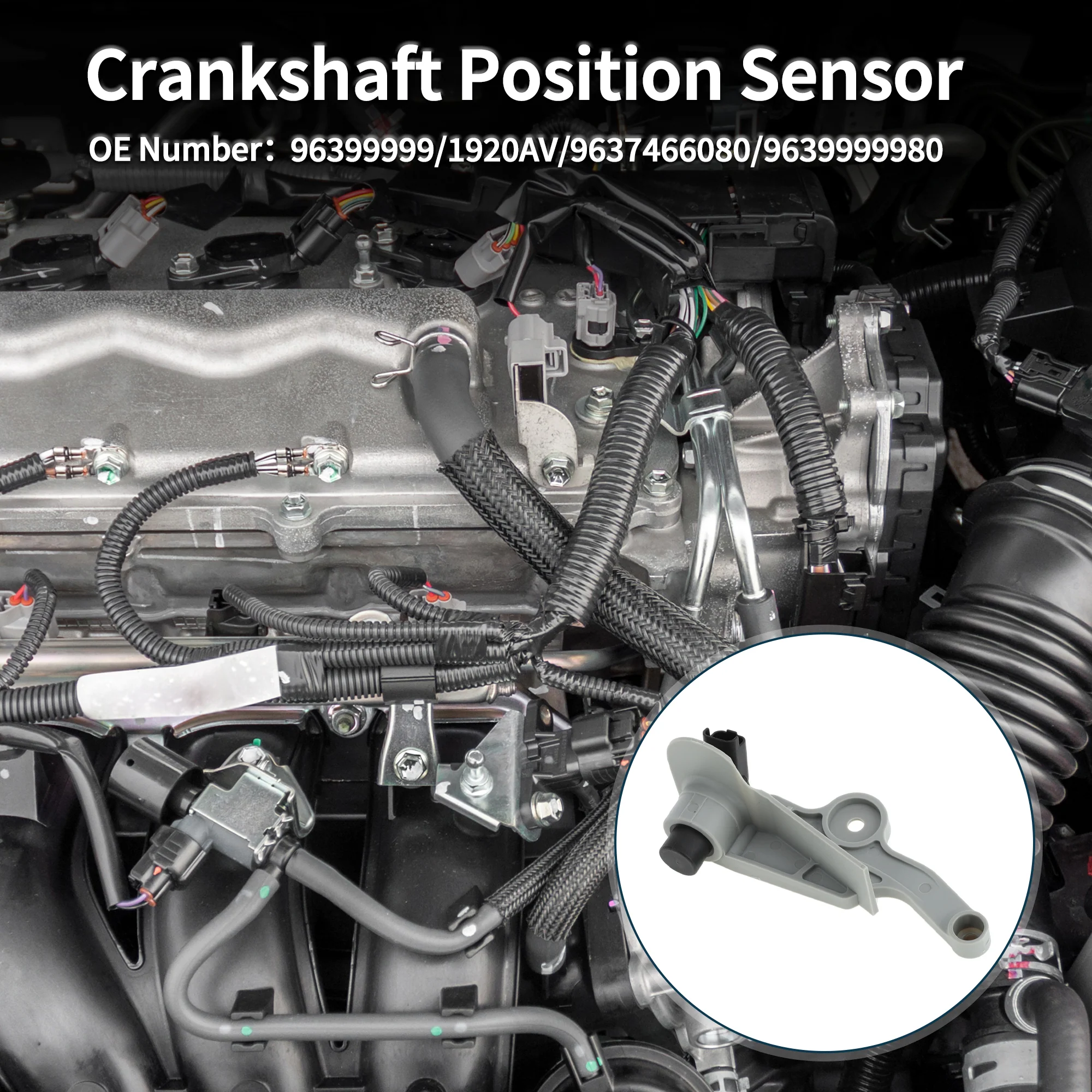 Crankshaft Position Sensor for PEUGEOT 206 1.4i 1998-2012 Sturdy No.1920AV Engine Crank CKP Sensor Gray 1 Pc - Image 3