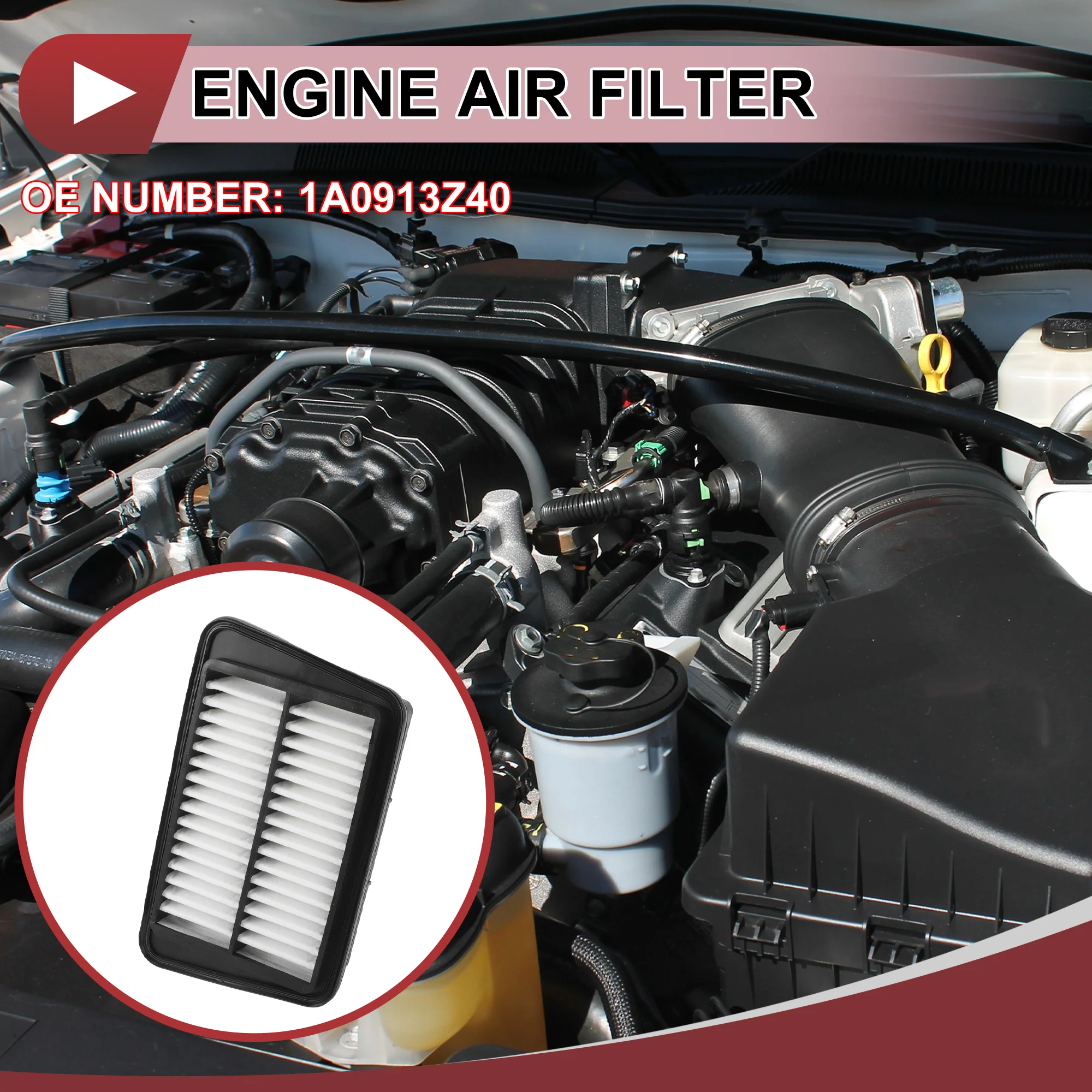 Engine Air Filter Filter Air Cleaner Element No.1A0913Z40 for Mazda EBD-DG64V 1 Pc Long Life for Car - Image 3