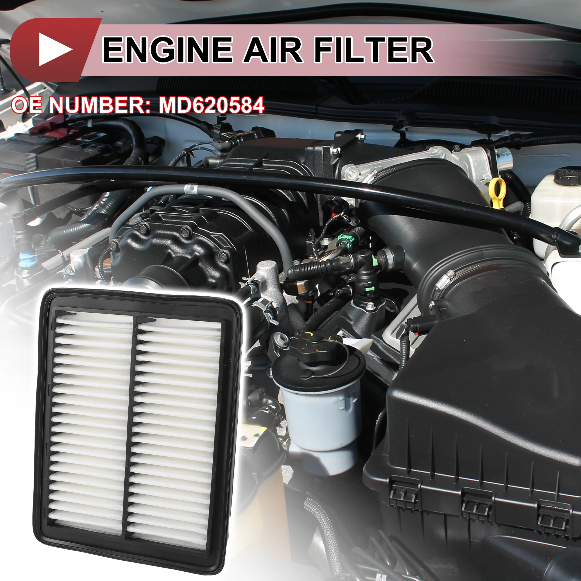 Engine Air Filter Filter Air Cleaner Element No.MD620584 for NISSAN CLIPPER 2009 1 Pc Long Life for Car - Image 2