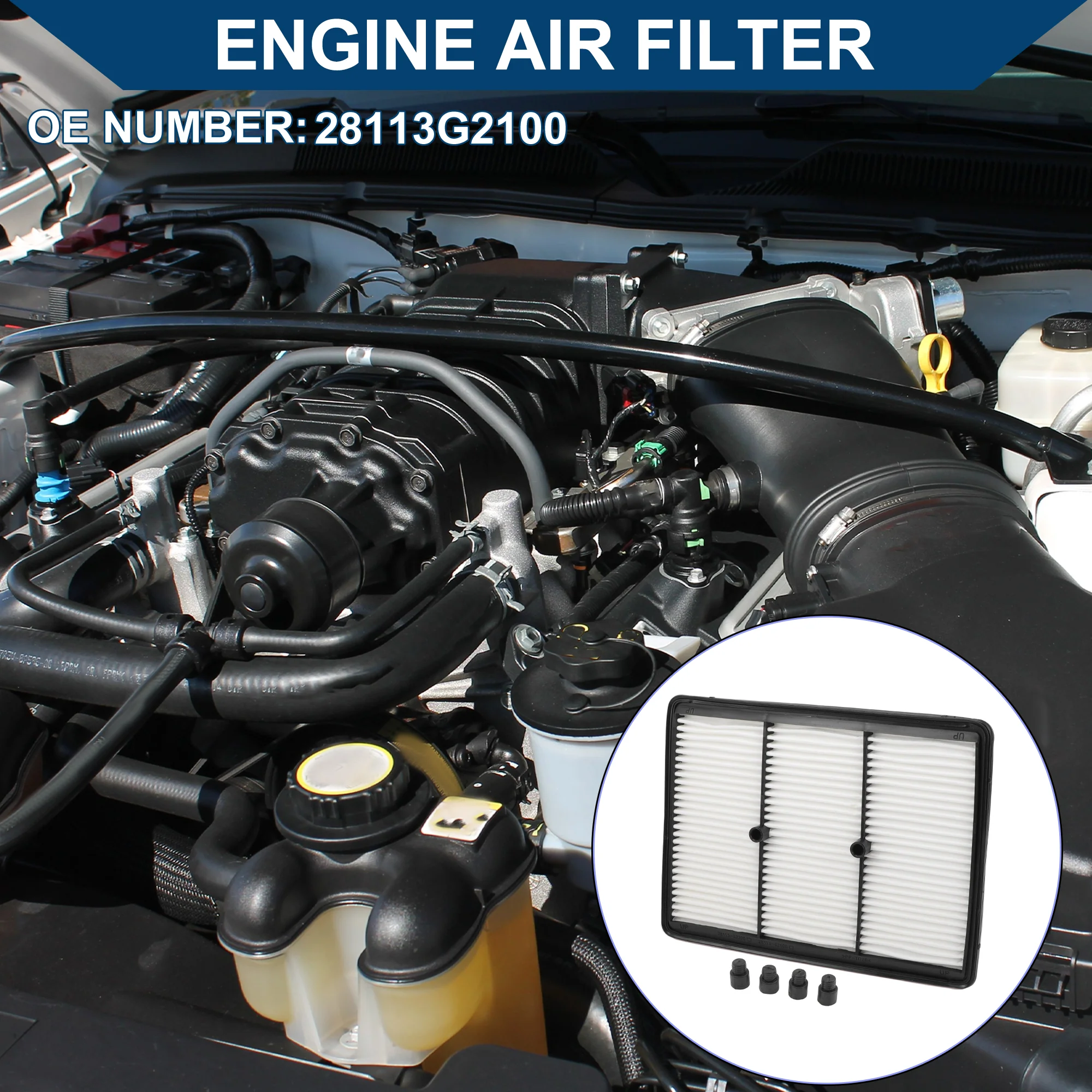 Car Engine Air Filter No.28113G2100 for Kia Niro 1.6L L4 2019-2022 Long Life Filter Element Air Cleaner 1 Pcs - Image 2