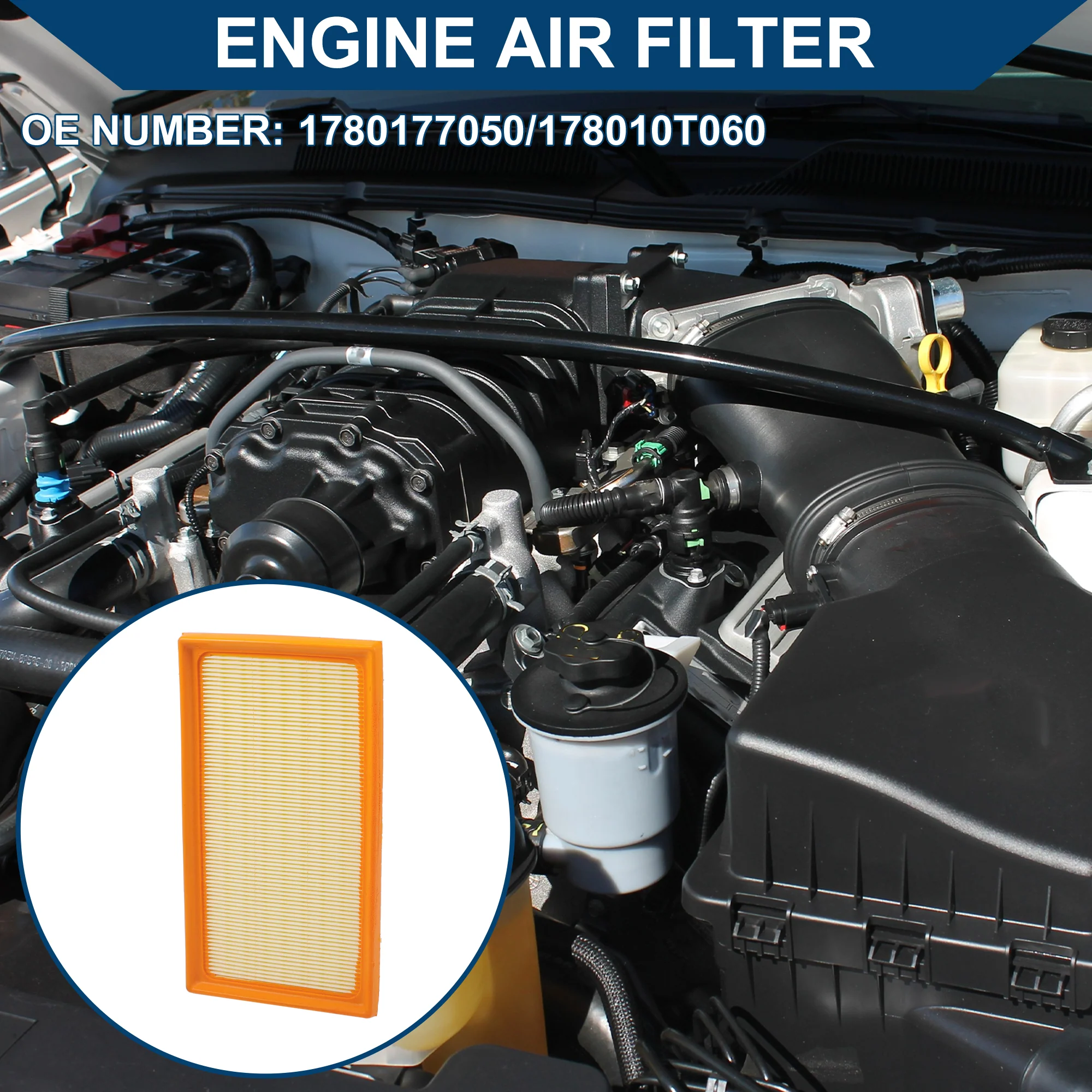 Car Engine Air Filter No.1780177050/178010T060 for Toyota Corolla 1.8L 2.0L 2019- 2024 Long Life Filter Element Air Cleaner 1 Pcs - Image 3
