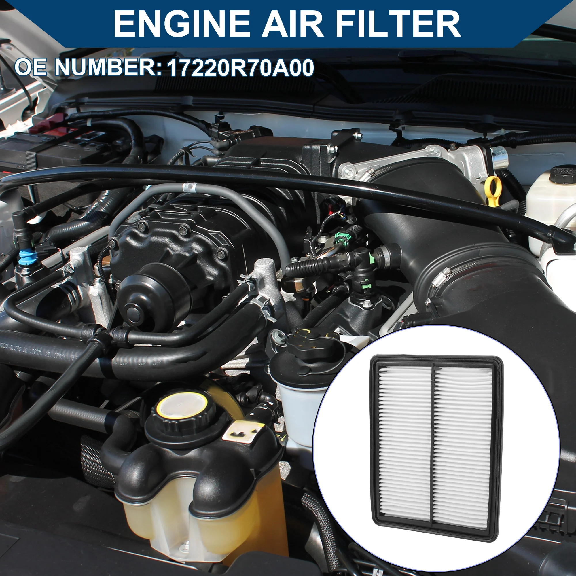 Car Engine Air Filter No.17220R70A00 for Honda Accord 3.5L 2008-2012 Long Life Filter Element Air Cleaner 1 Pcs - Image 2