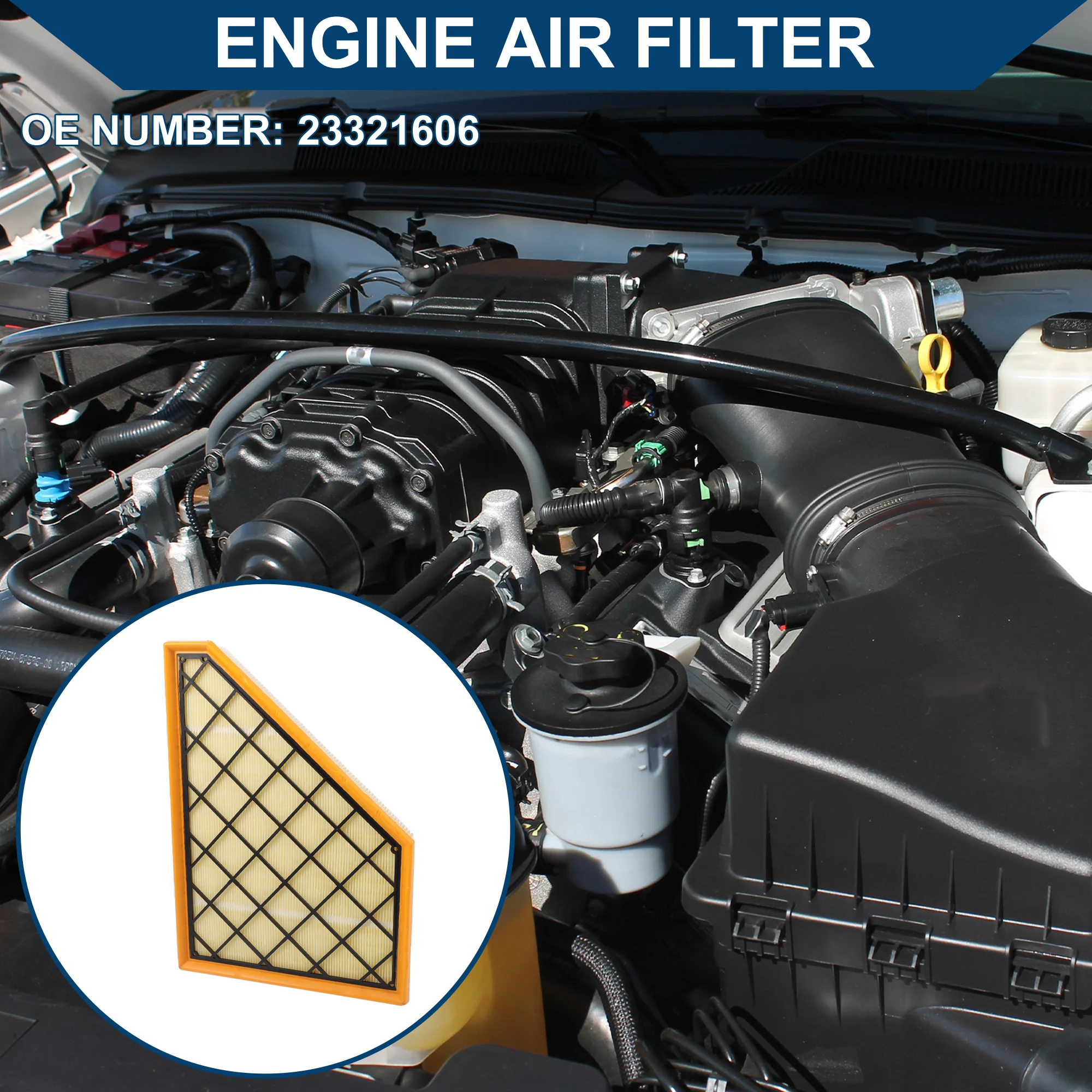 Car Engine Air Filter No.23321606 for Cadillac XT6 2.0L 3.6L 2021-2024 Long Life Filter Element Air Cleaner 1 Pcs - Image 3