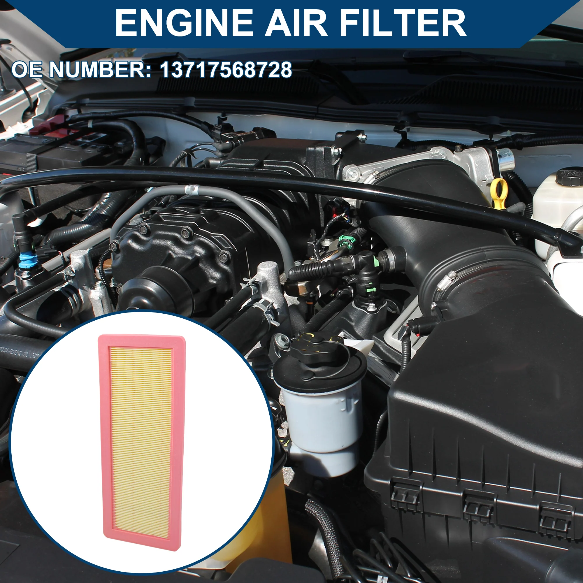 Car Engine Air Filter No.13717568728 for Mini Cooper 1.6L 2007-2015 Long Life Filter Element Air Cleaner 1 Pcs - Image 3