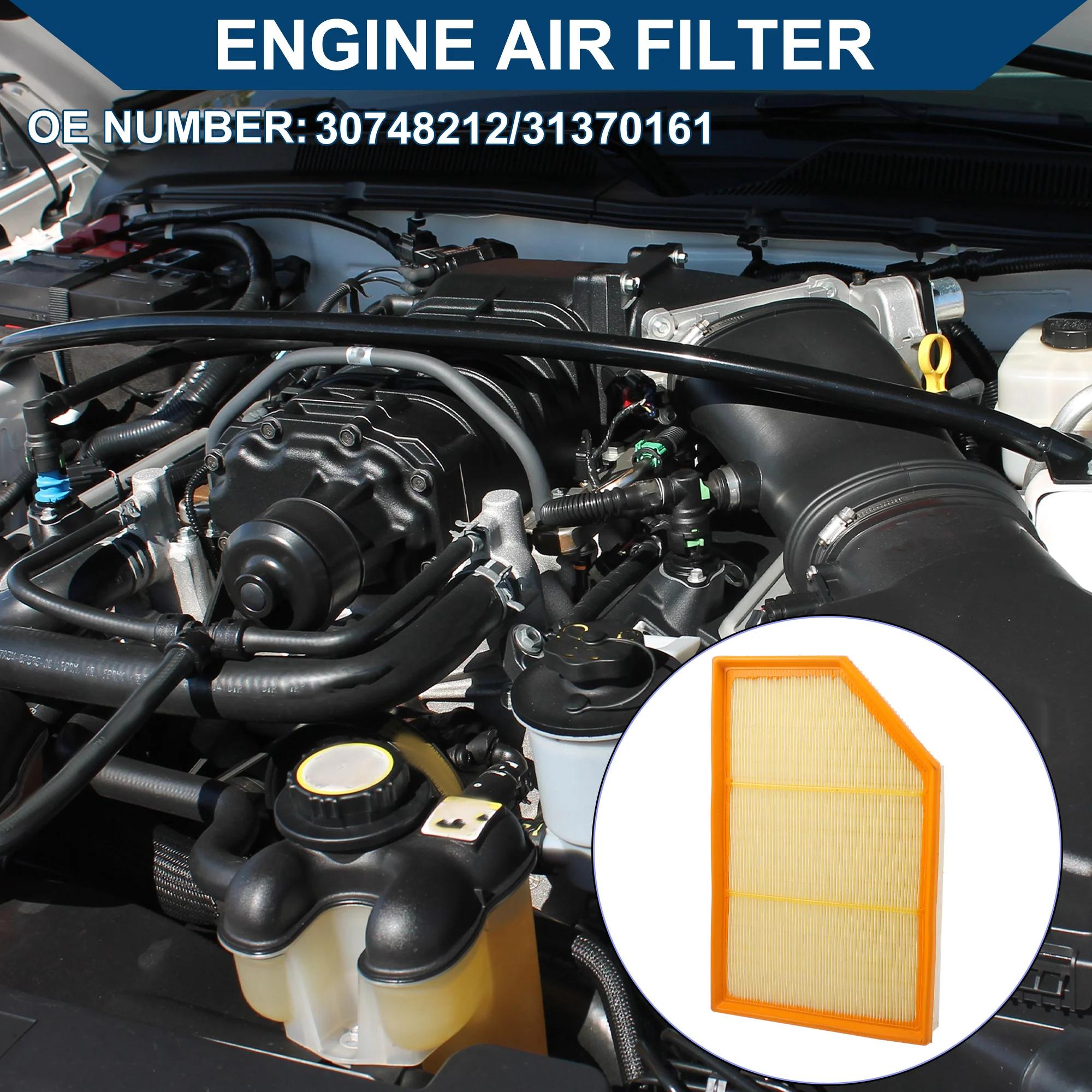 Car Engine Air Filter No.30748212 for Volvo S60 2015-2016 L4 2.0L Long Life Filter Element Air Cleaner 1 Pcs - Image 2