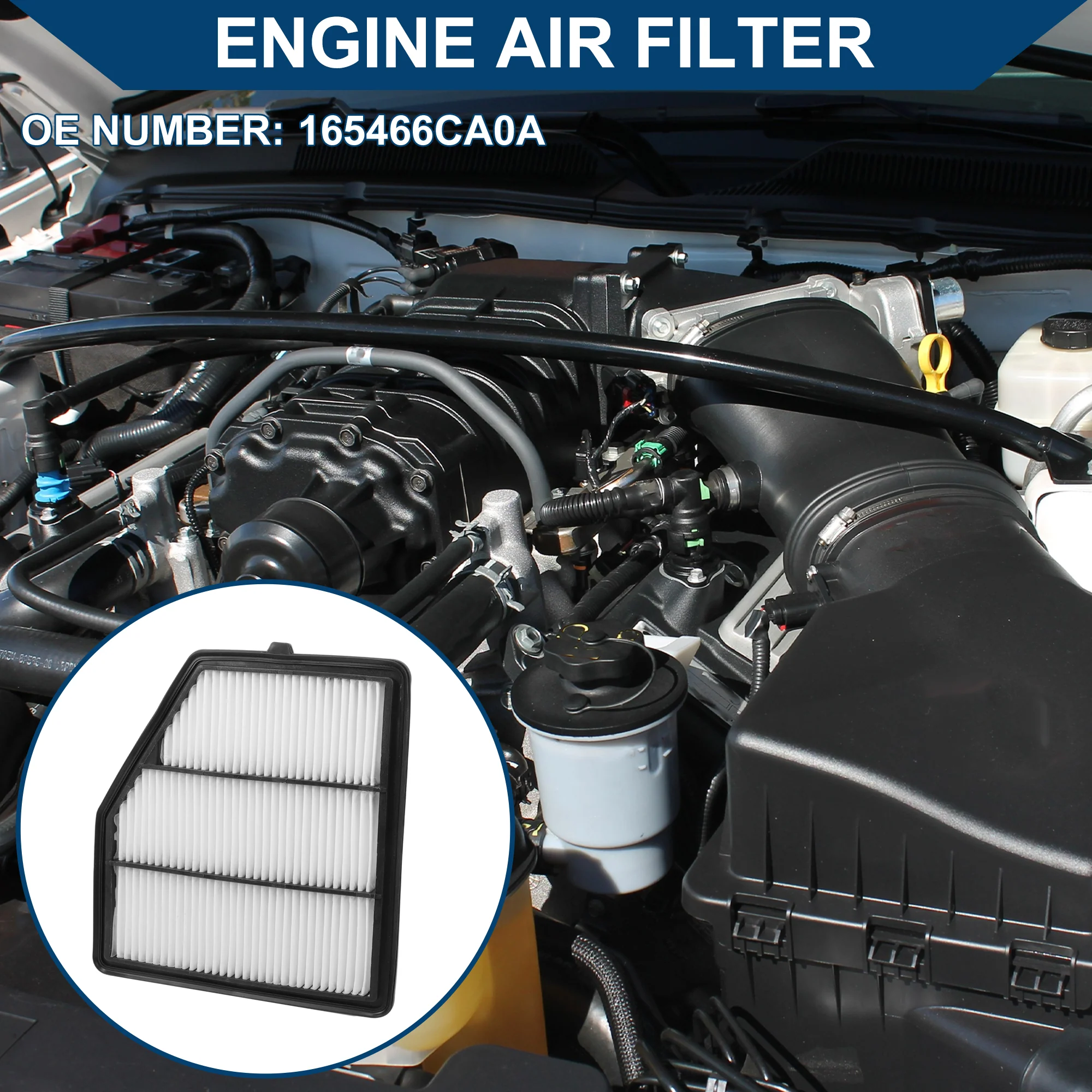 Car Engine Air Filter No.165466CA0A for Nissan Altima 2.5L 2019-2024 Long Life Filter Element Air Cleaner 1 Pcs - Image 3