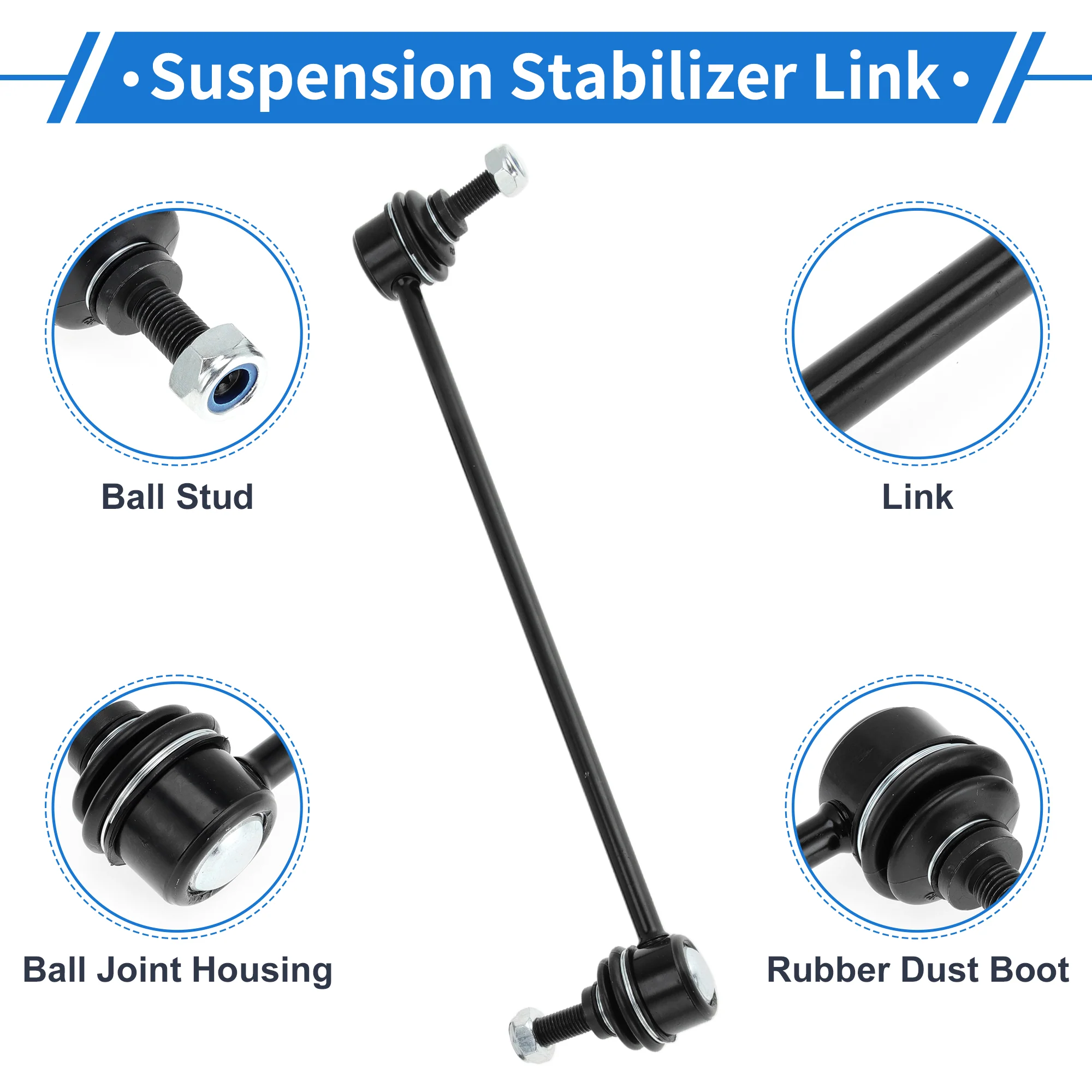 Front Stabilizer Bar Links with 2 Pcs Bushing for Mazda 3 2004-2009 for Mazda 5 2012-2014 Sway Bar Link Kits No.K80235/K200628 1 Set - Image 6