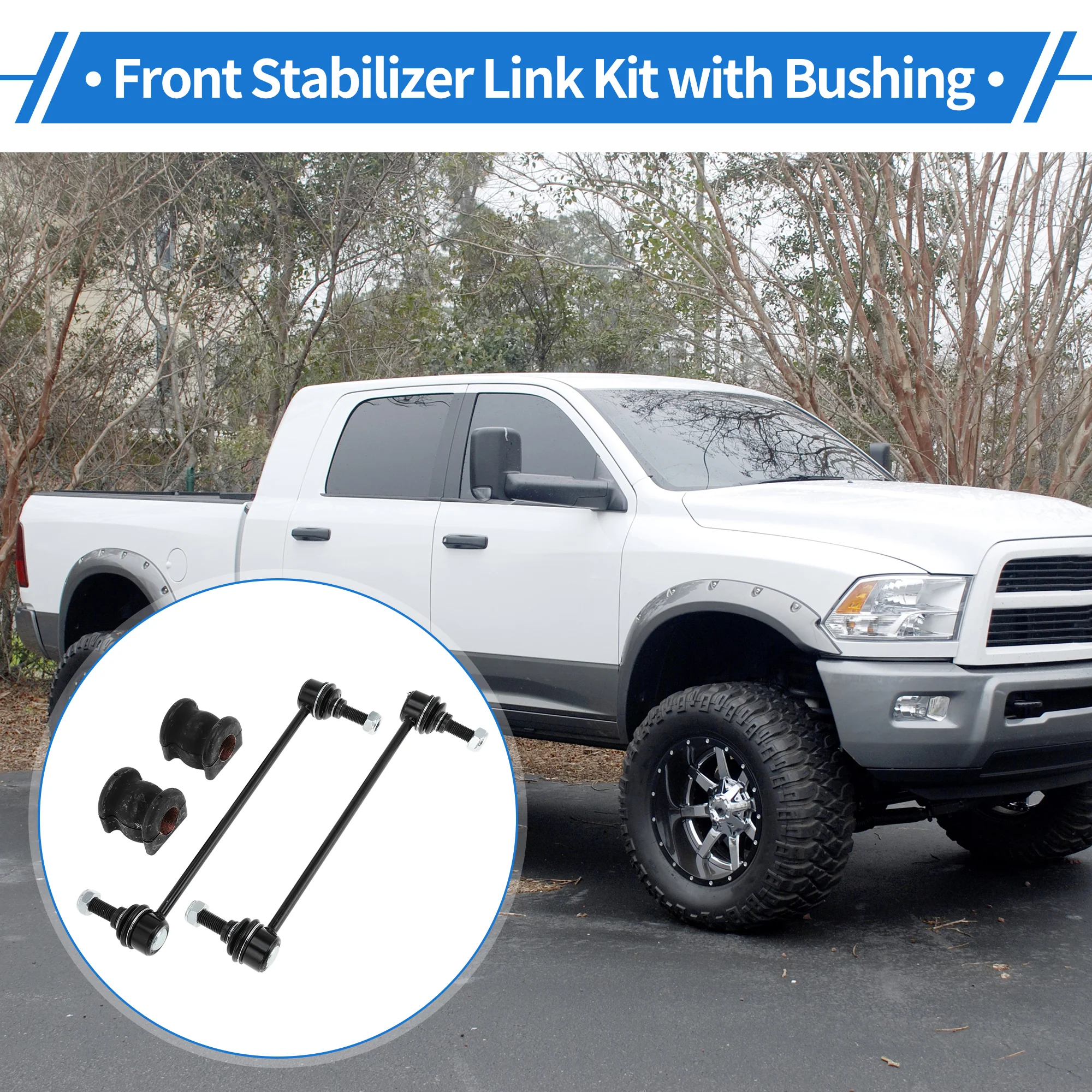 Front Stabilizer Bar Links with 2 Pcs Bushing for Dodge Journey 2009-2011 Sway Bar Link Kits No.K750382/K200219 1 Set - Image 4
