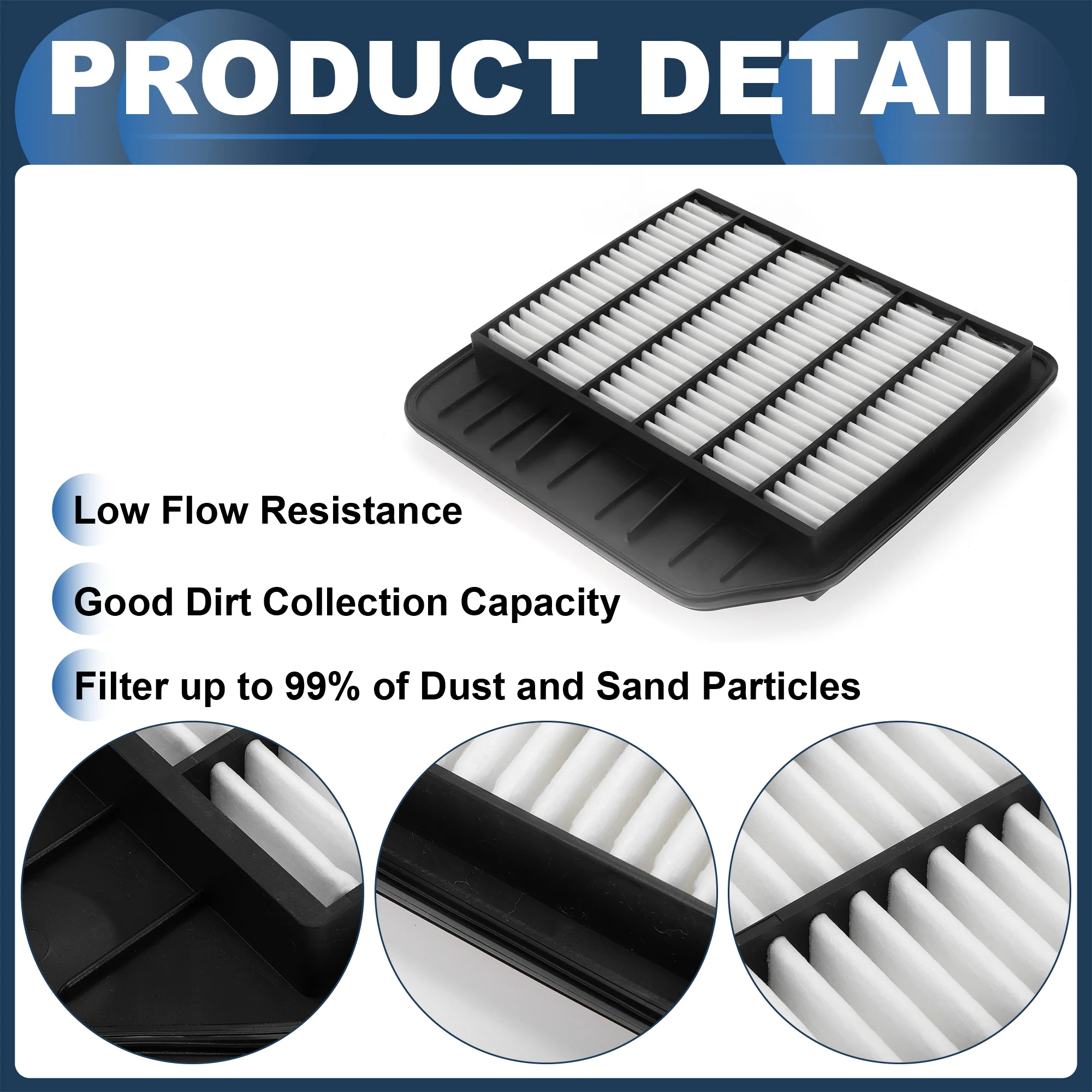Engine Air Filter Engine Air Filter No.165461LA0A for Nissan Armada 5.6L 2017-2024 Long Life - Image 6