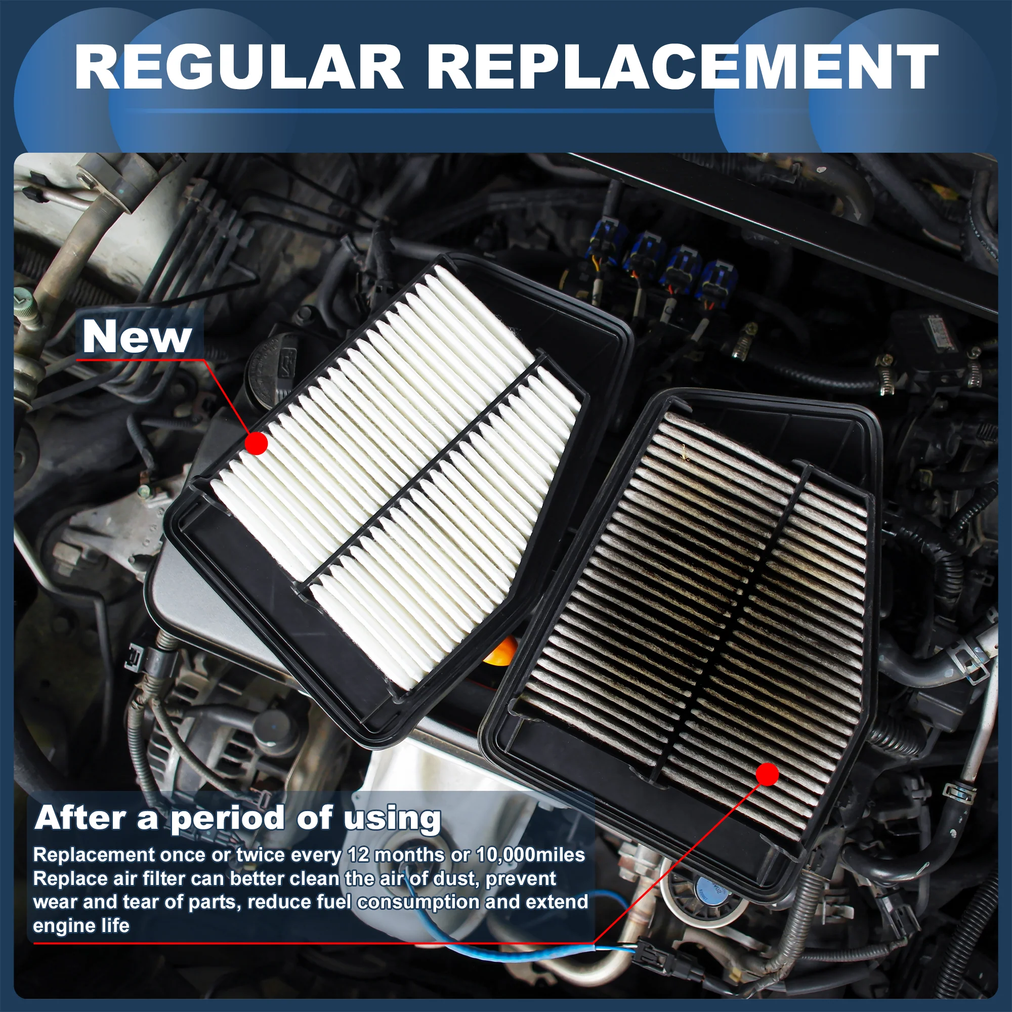 Engine Air Filter Engine Air Filter No.642094280490/6420940304 for Mercedes-Benz CLS500 2006-2011 Long Life - Image 4