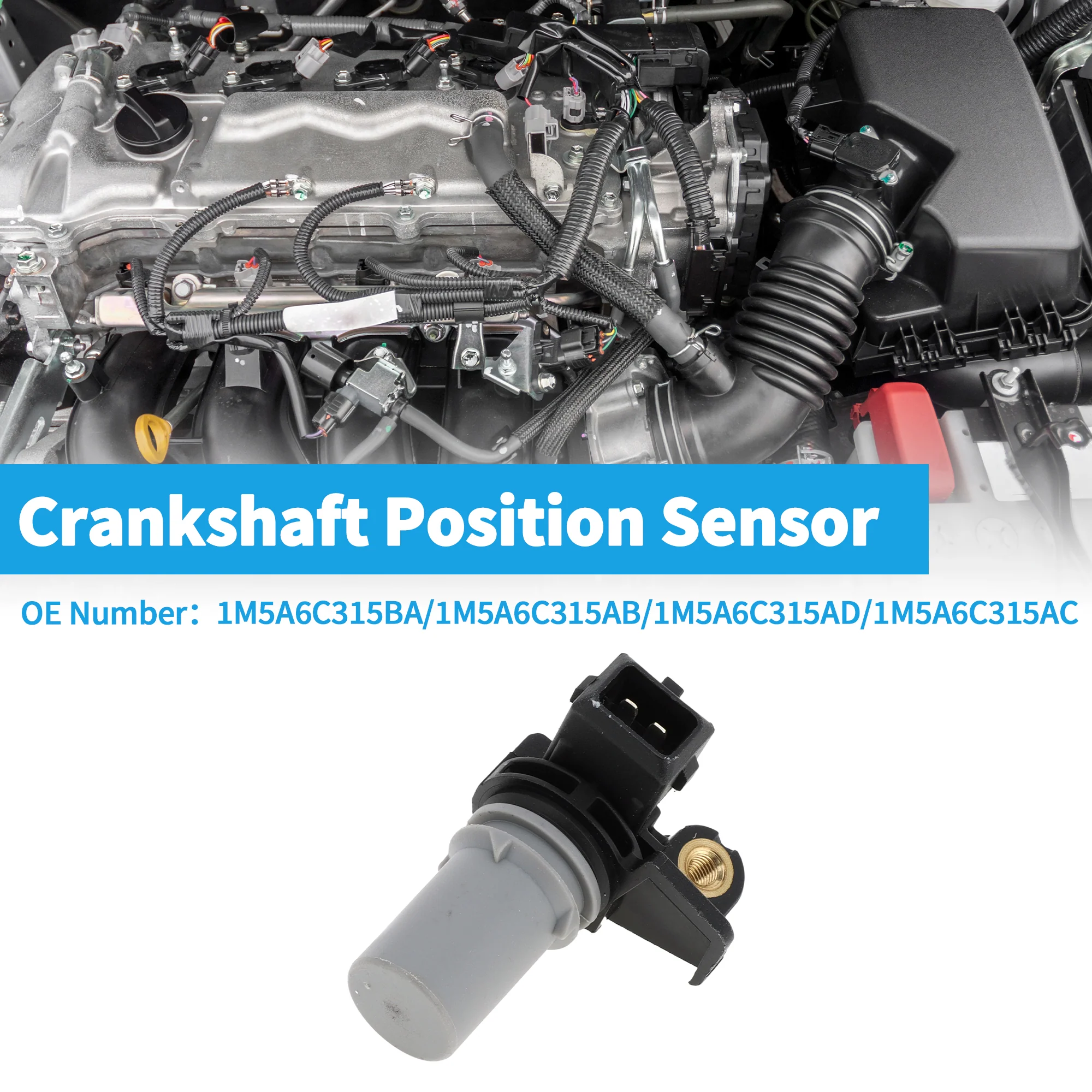 1 Pc Crankshaft Position Sensor for FORD Focus Mk2 1.8 TDCi 05-12 Sturdy Metal Plastic Black Gray Engine Crank CKP Sensor - Image 2