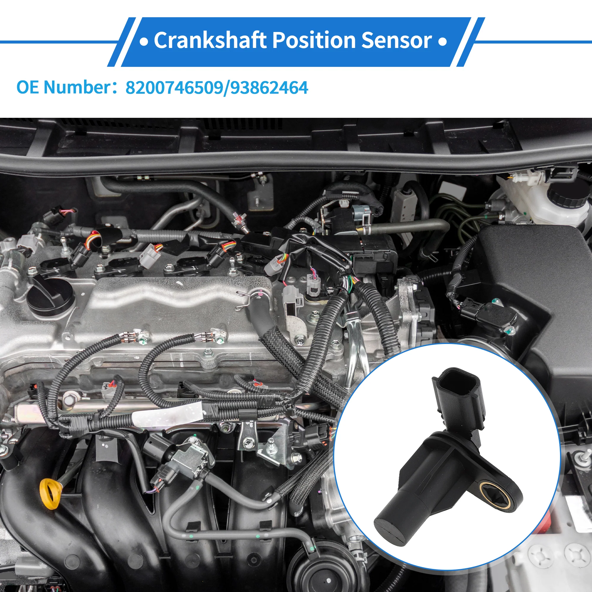 1 Pc Crankshaft Position Sensor for RENAULT Clio 2.0 16V Sport 08-14 Sturdy Metal Plastic Black Engine Crank CKP Sensor - Image 3