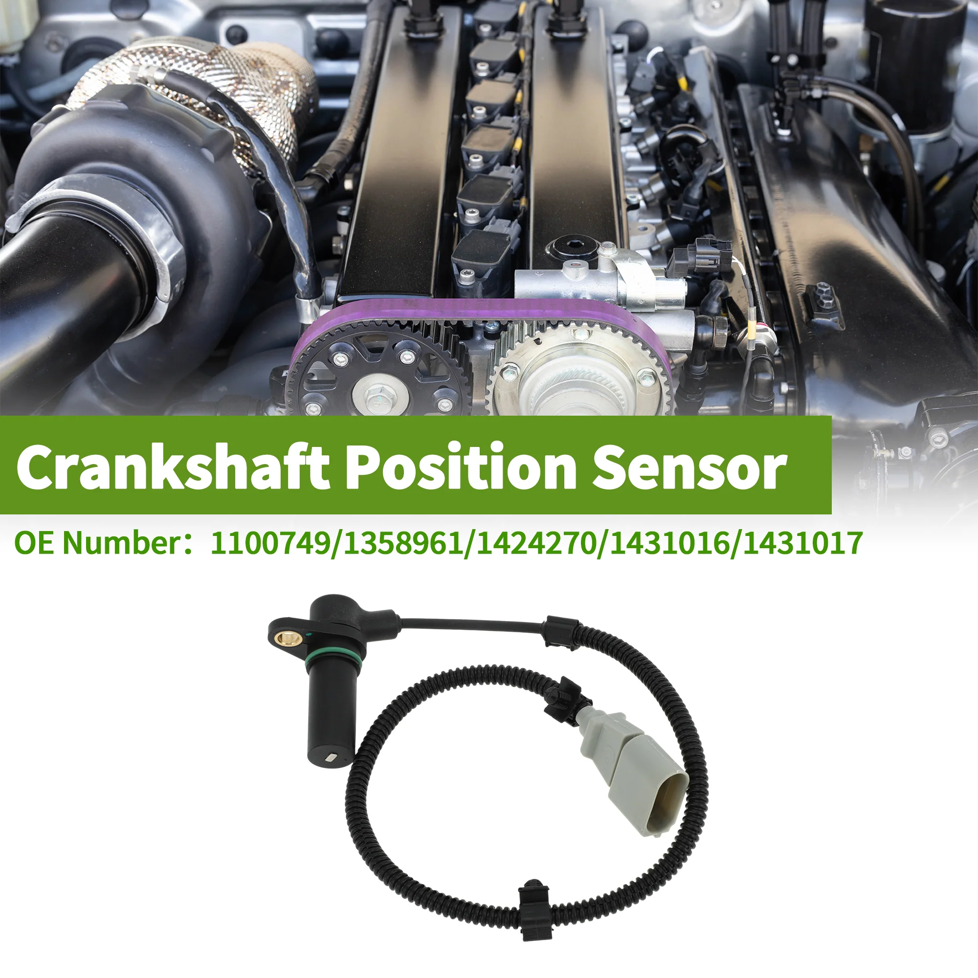 No.1100749/1358961 Crankshaft Position Sensor for AUDI A4 B7 2.0TDI 04-08 Sturdy Black Gray Engine Crank CKP Sensor Metal Plastic 1 Pc - Image 2
