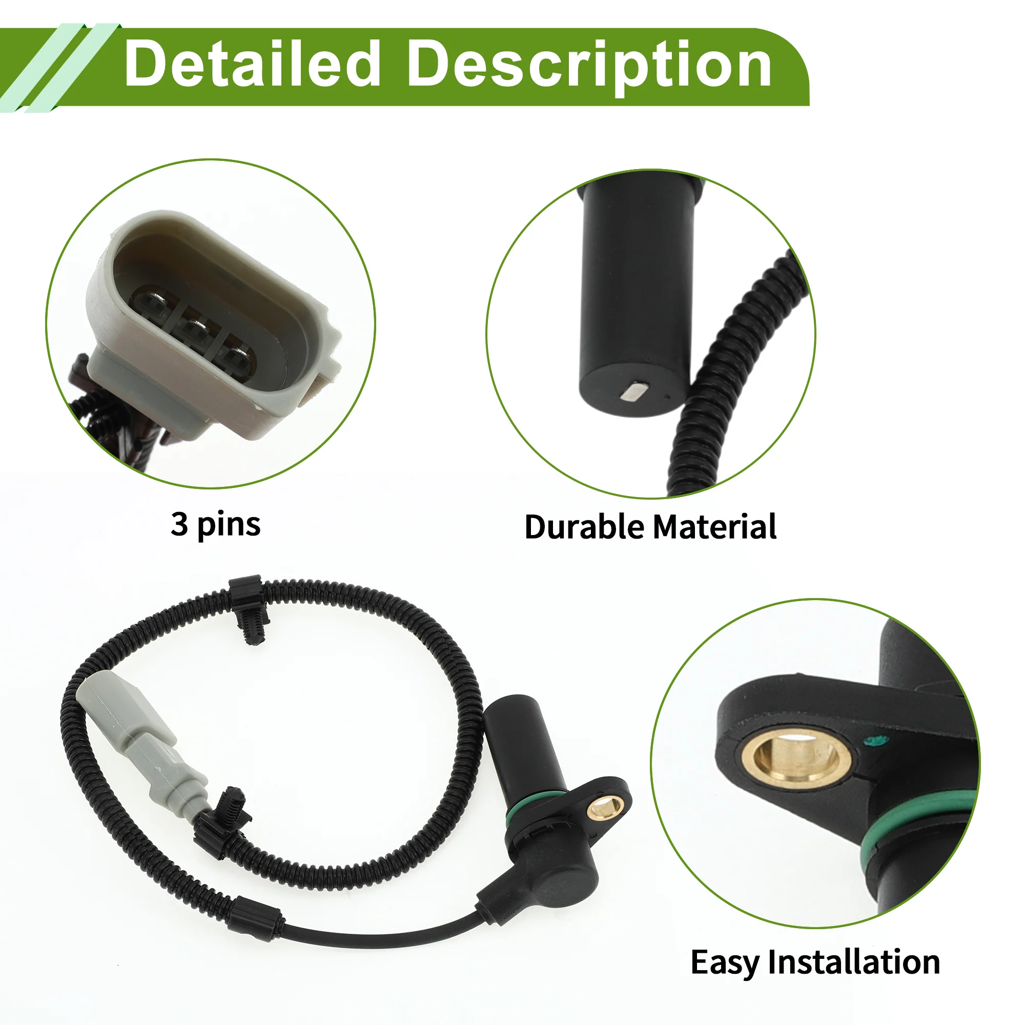 No.1100749/1358961 Crankshaft Position Sensor for AUDI A4 B7 2.0TDI 04-08 Sturdy Black Gray Engine Crank CKP Sensor Metal Plastic 1 Pc - Image 4