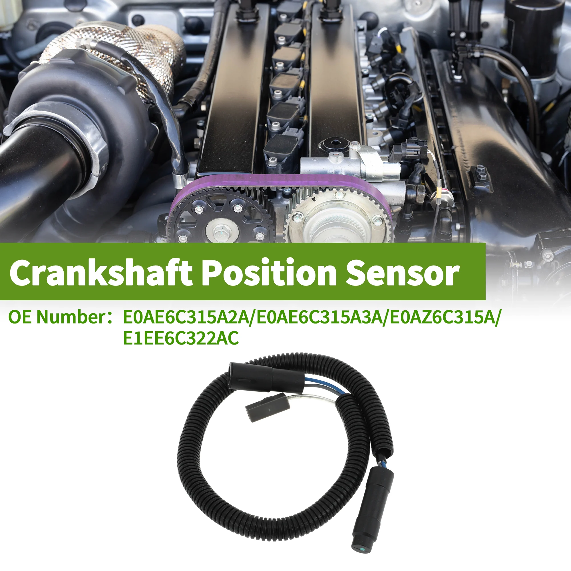 No.E0AE6C315A2A Crankshaft Position Sensor for Ford E-150 Econoline 80-85 Sturdy Black Engine Crank CKP Sensor Metal Plastic 1 Pc - Image 2