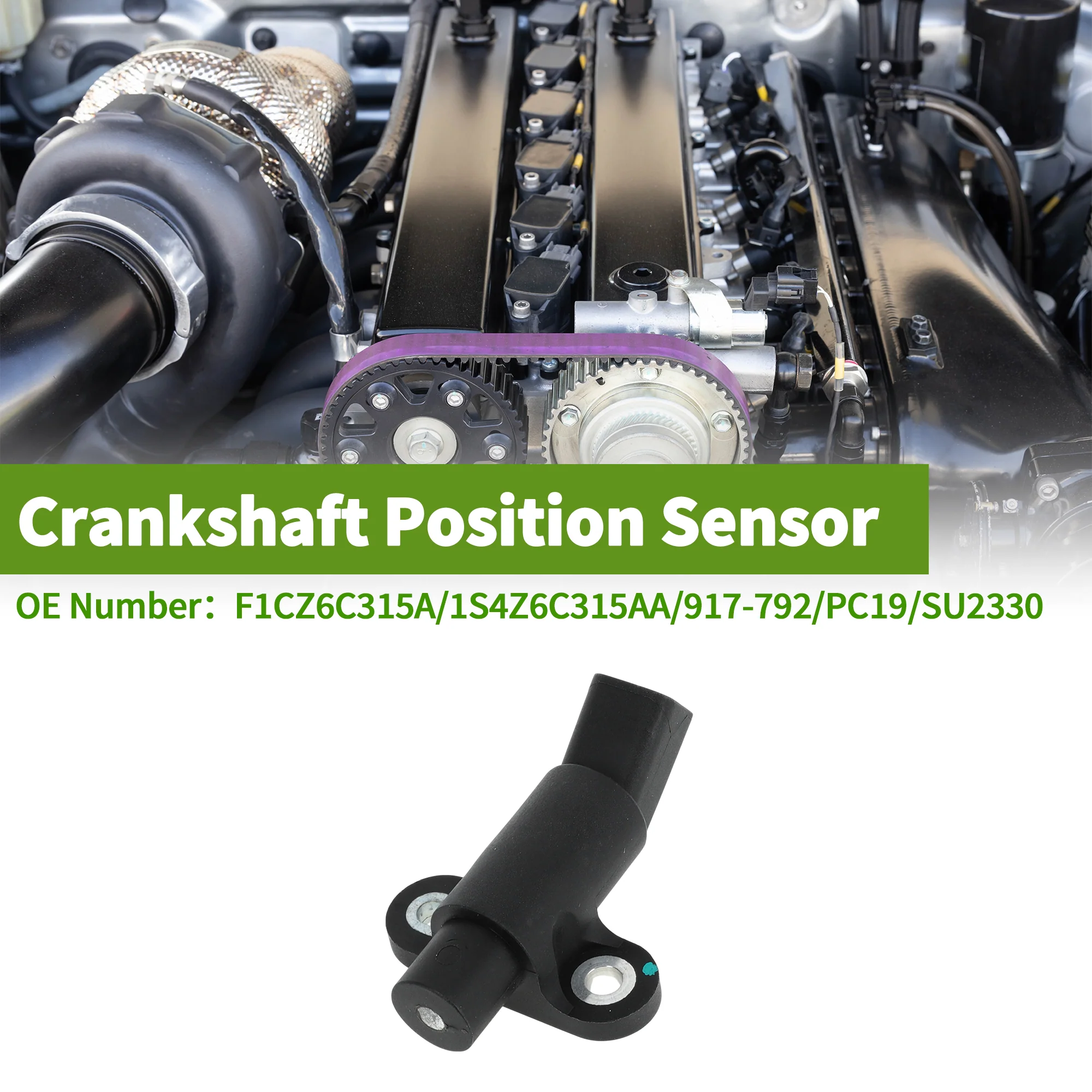 No.F1CZ6C315A Crankshaft Position Sensor for Ford Escort 1.9L 1991-1996 Sturdy Black Engine Crank CKP Sensor Metal Plastic 1 Pc - Image 2