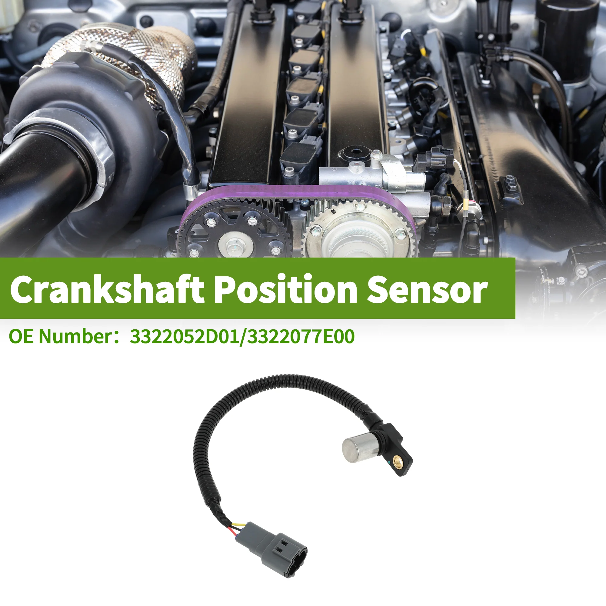 No.3322052D01 Crankshaft Position Sensor for Suzuki Grand Vitara 1999-2005 Sturdy Black Gray Engine Crank CKP Sensor Metal Plastic 1 Pc - Image 2