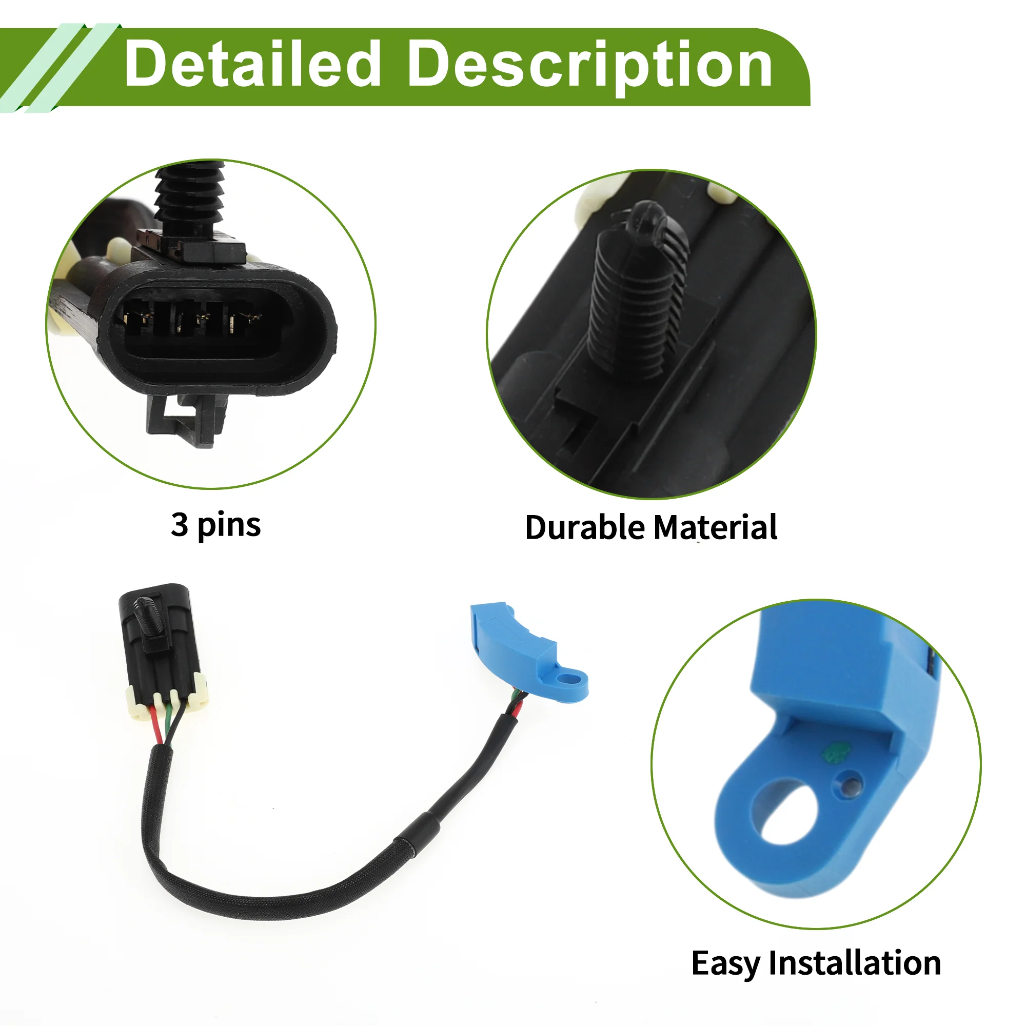 No.24506494 Crankshaft Position Sensor for Buick Century 97-05 3.1L Sturdy Black Blue Engine Crank CKP Sensor Metal Plastic 1 Pc - Image 4