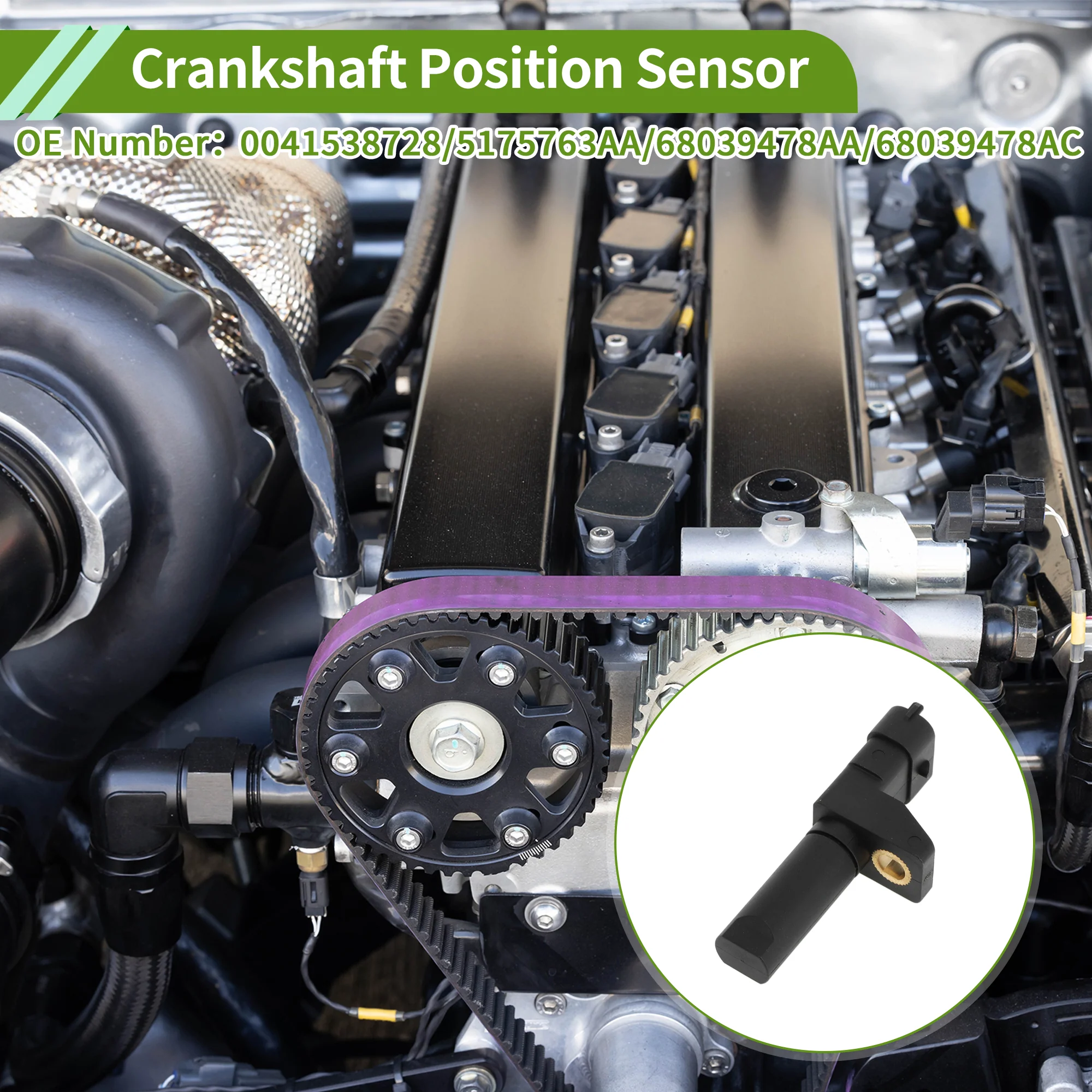 No.0041538728 Crankshaft Position Sensor for Jeep Grand Cherokee 3.0 Diesel 07-09 Sturdy Black Engine Crank CKP Sensor Metal Plastic 1 Pc - Image 3