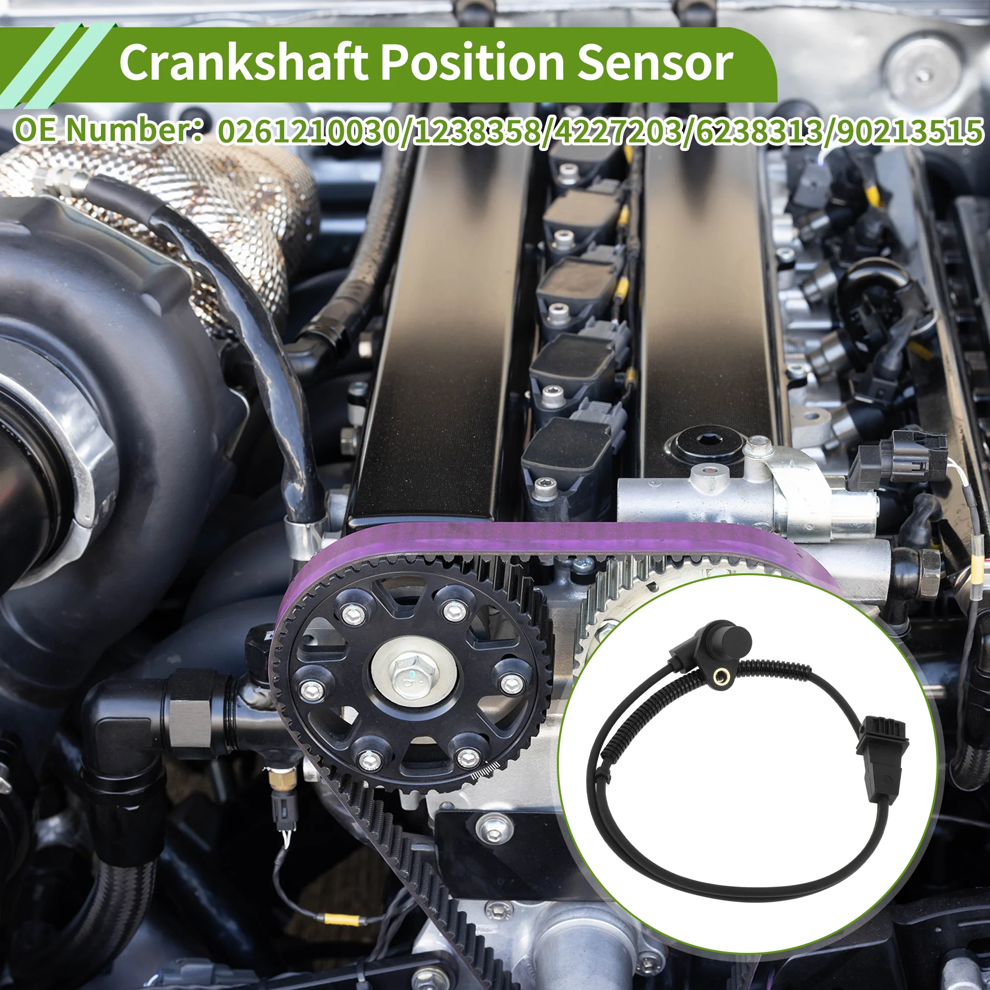 No.0261210030 Crankshaft Position Sensor for VAUXHALL Astravan 1.6i 1991-1998 Sturdy Black Engine Crank CKP Sensor Metal Plastic 1 Pc - Image 2