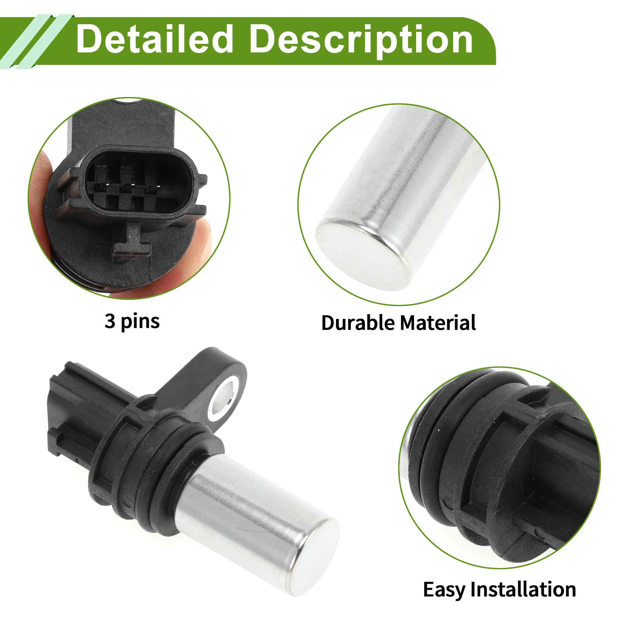 No.237316N202 Crankshaft Position Sensor for Nissan Frontier 2.5 2005-2019 Sturdy Black Engine Crank CKP Sensor Metal Plastic 1 Pc - Image 4