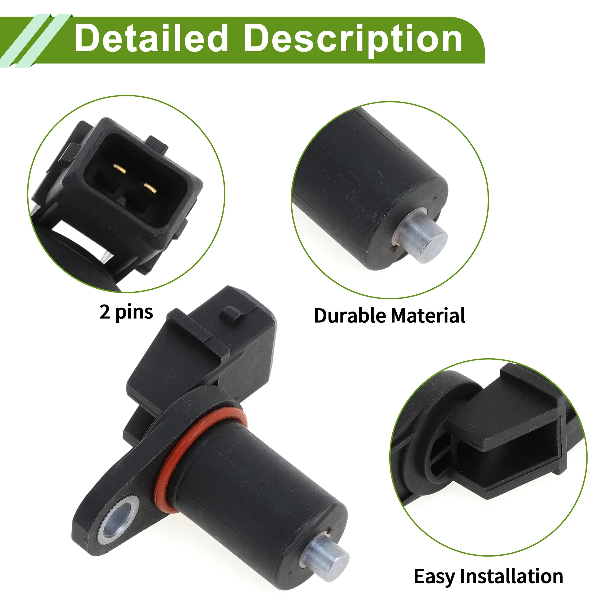 No.13627839138 Crankshaft Position Sensor for BMW 540I 1997-2003 Sturdy Black Engine Crank CKP Sensor Metal Plastic 1 Pc - Image 4