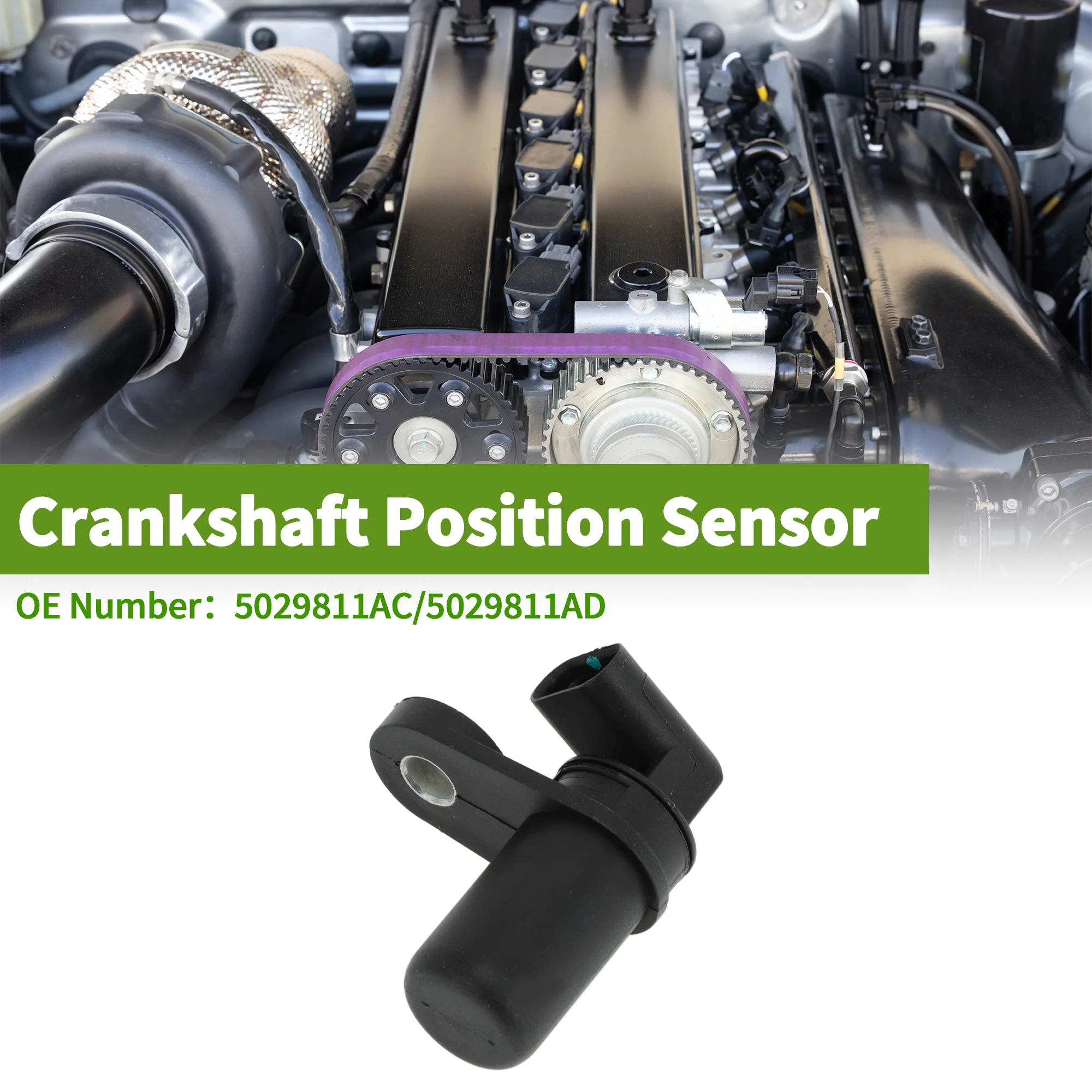 No.5029811AC Crankshaft Position Sensor for DODGE CHARGER 2.7 3.5 07-10 Sturdy Black Engine Crank CKP Sensor Metal Plastic 1 Pc - Image 2