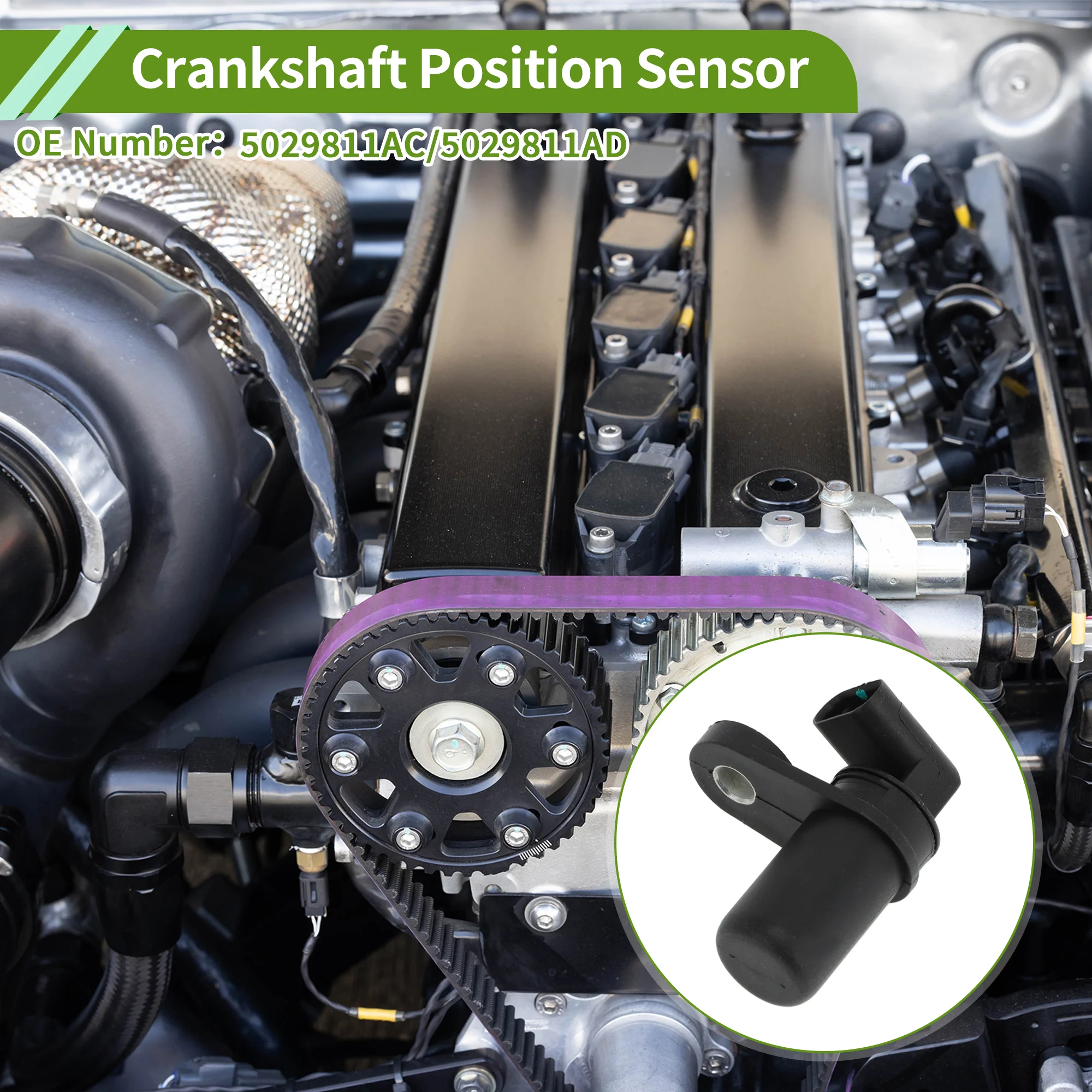 No.5029811AC Crankshaft Position Sensor for DODGE CHARGER 2.7 3.5 07-10 Sturdy Black Engine Crank CKP Sensor Metal Plastic 1 Pc - Image 3