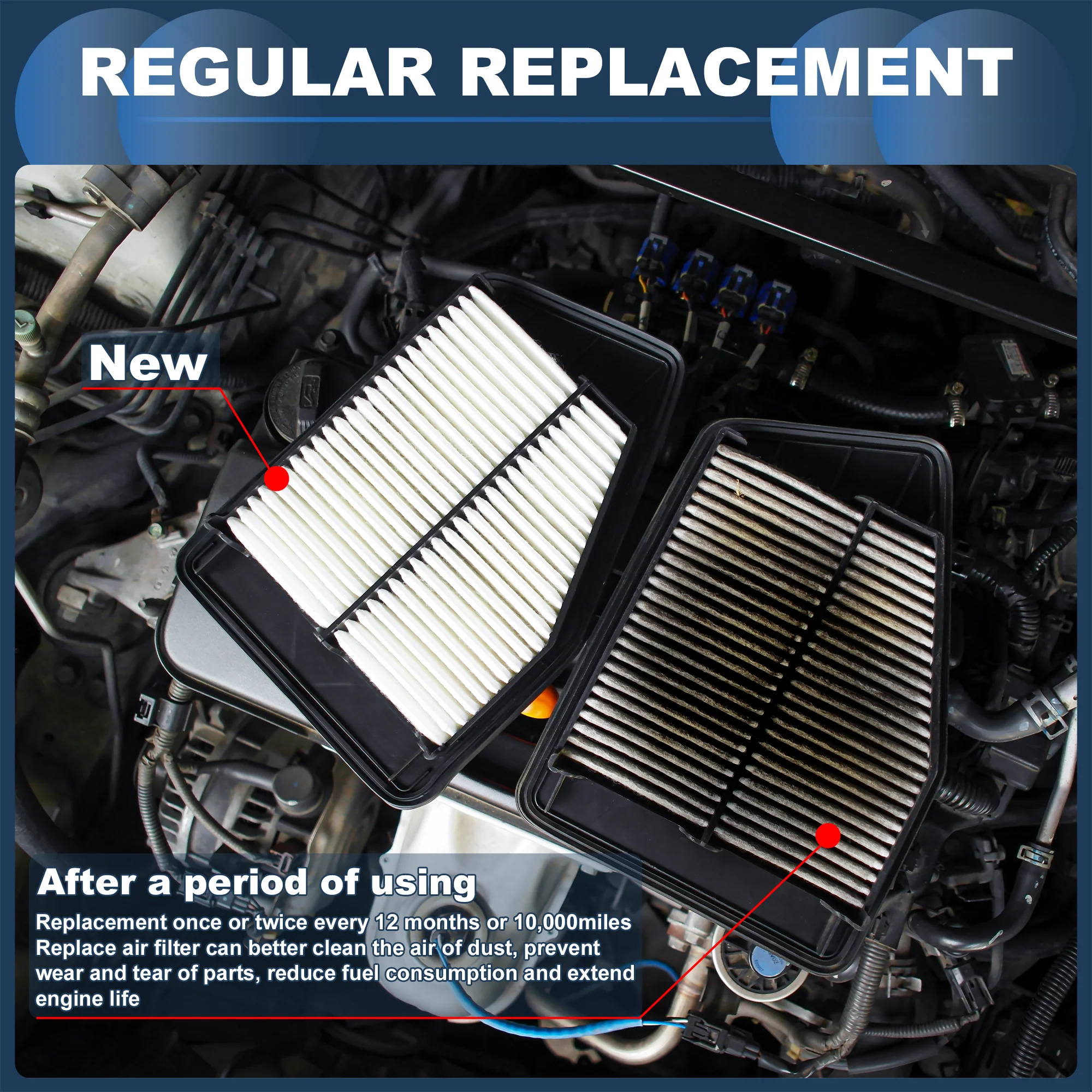 Cabin Air Filter Engine Filter Element No.28113H9100 for Hyundai Accent 1.6L 2018-2022 Long Life - Image 4