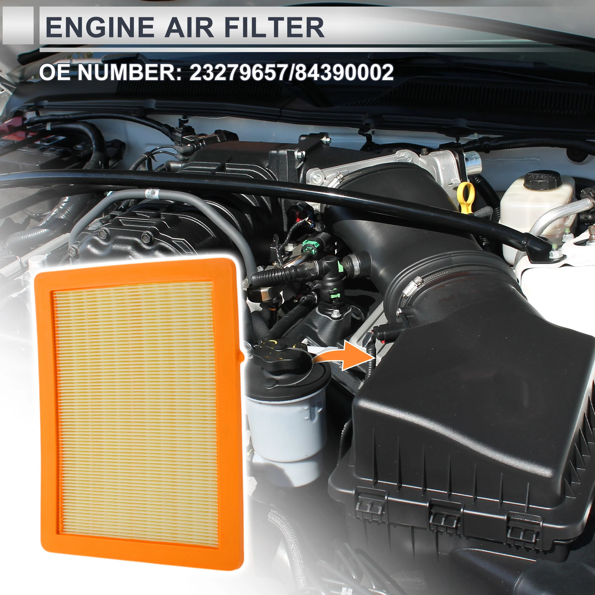 Car Engine Air Filter No.23279657 for Chevrolet Equinox 1.5L 1.6L 2.0L 2018-2025 Long Life Filter Air Cleaner Element 1 Pcs - Image 2
