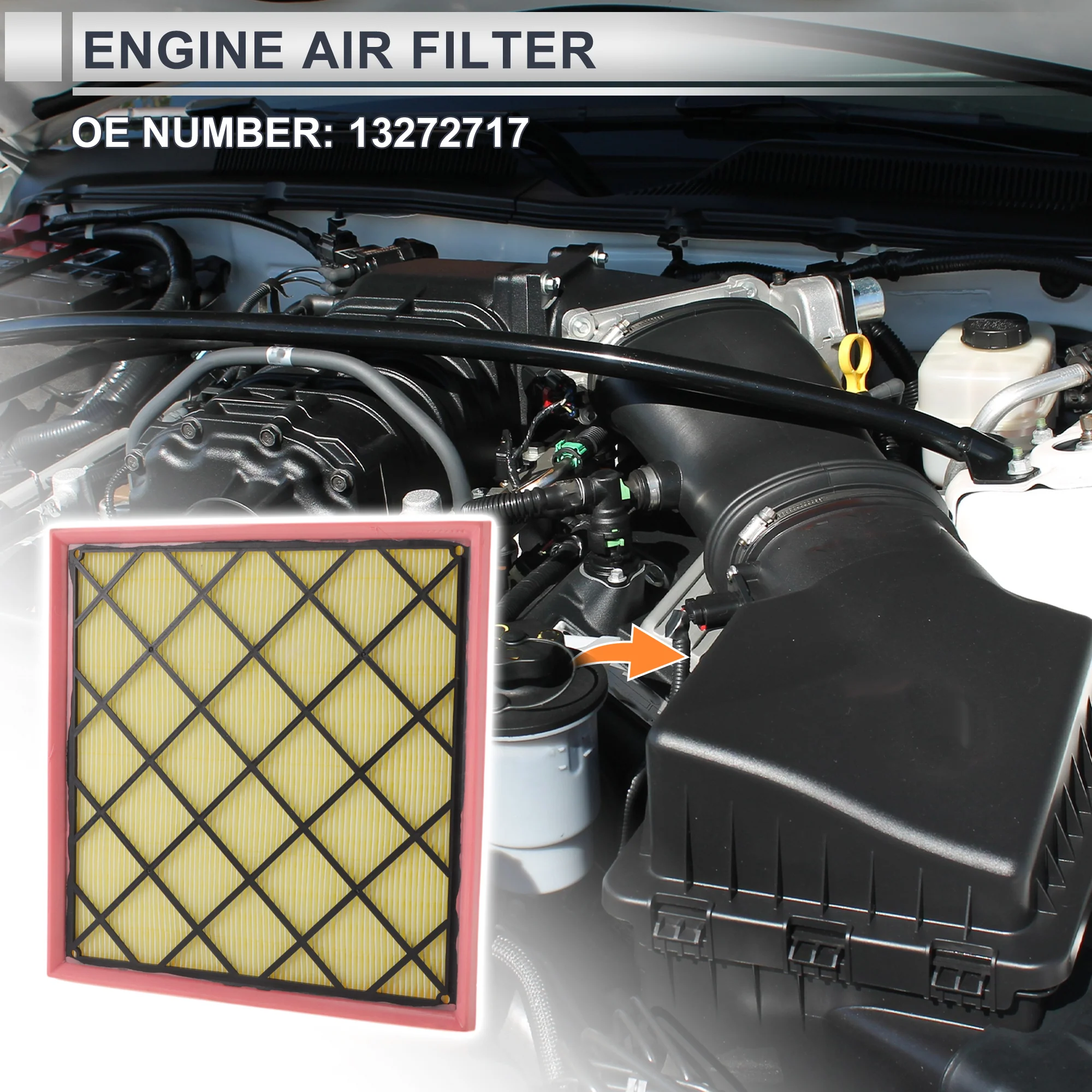 Car Engine Air Filter No.13272717 for Chevrolet Cruze 2009-2016 Long Life Filter Air Cleaner Element 1 Pcs - Image 2