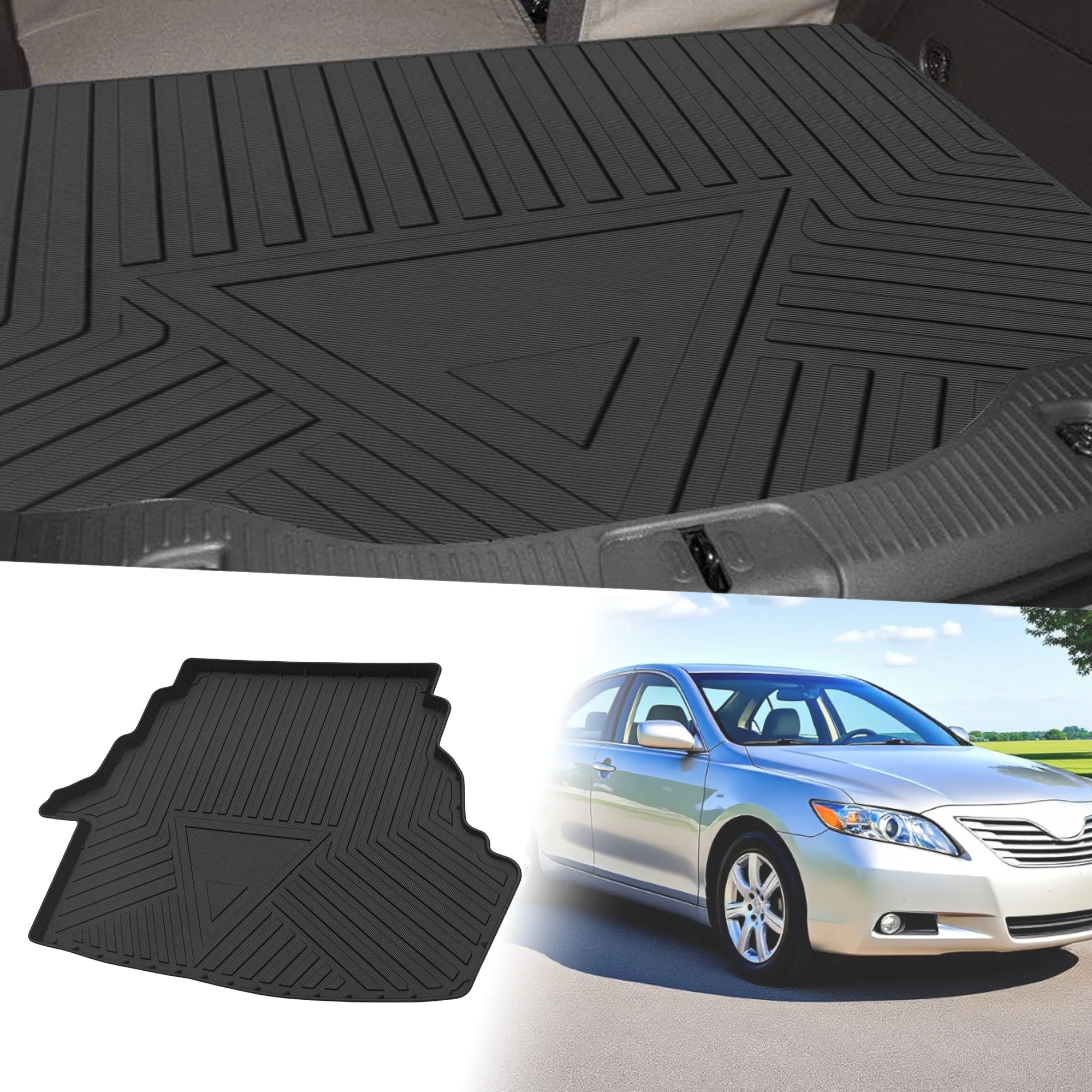 Flat Face Cargo Liner Rear Trunk Mat for Toyota Camry 2006-2011 TPE 1 Pc - Image 2
