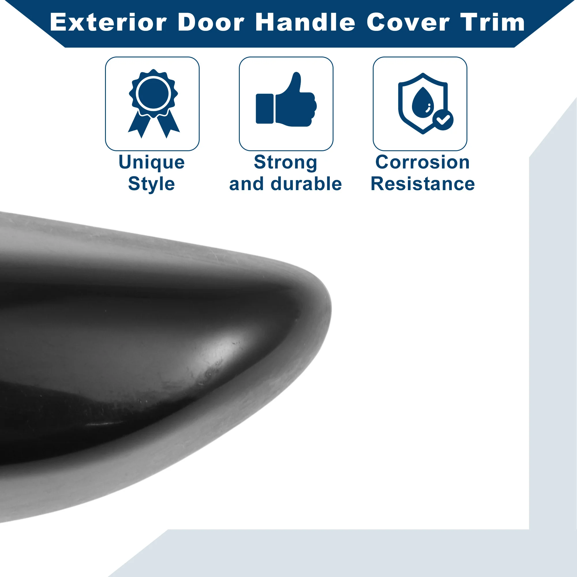 Exterior Door Handle Cover Trim for Hyundai Sonata 2015-2019 Black ABS - Image 5