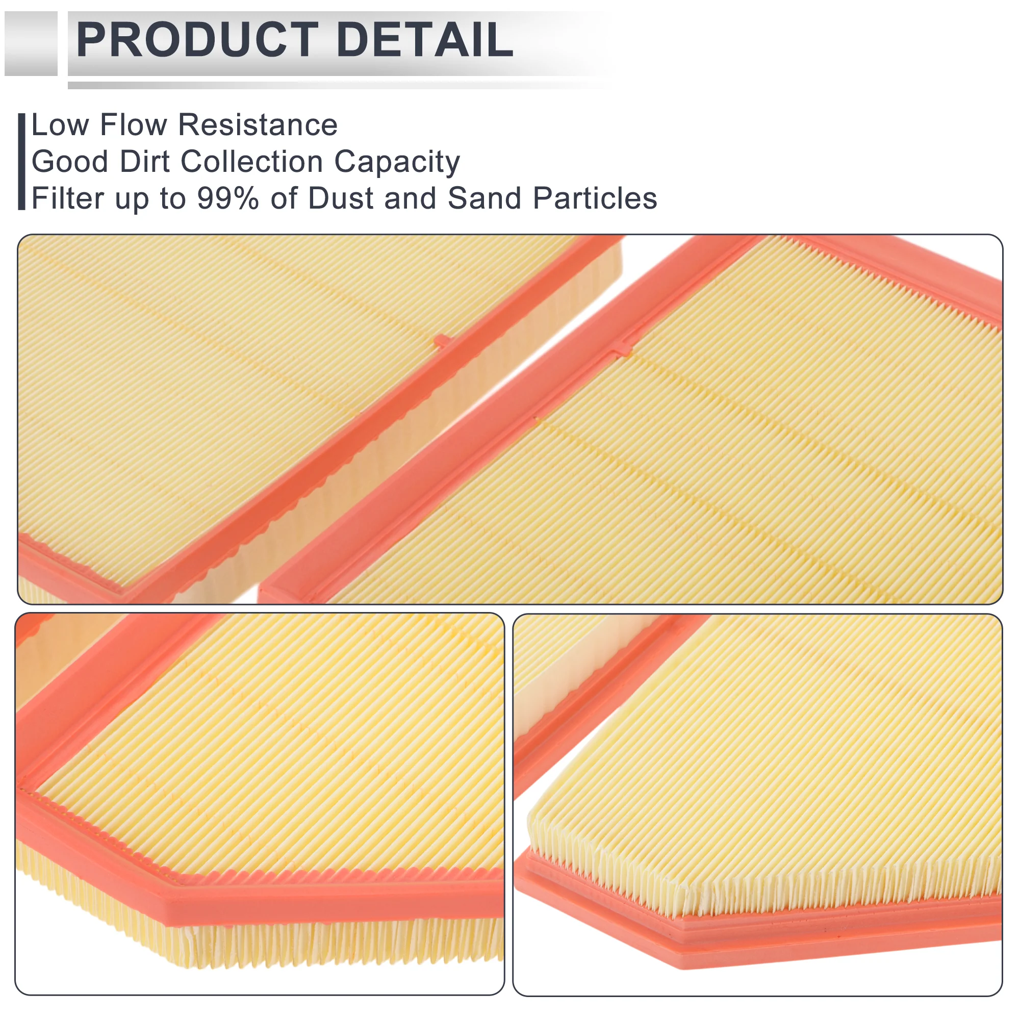 Car Engine Air Filter No.13717548897 for BMW X5 4.8i 4.8L 2007 2008 Long Life Filter Air Cleaner Element 1 Pair - Image 6