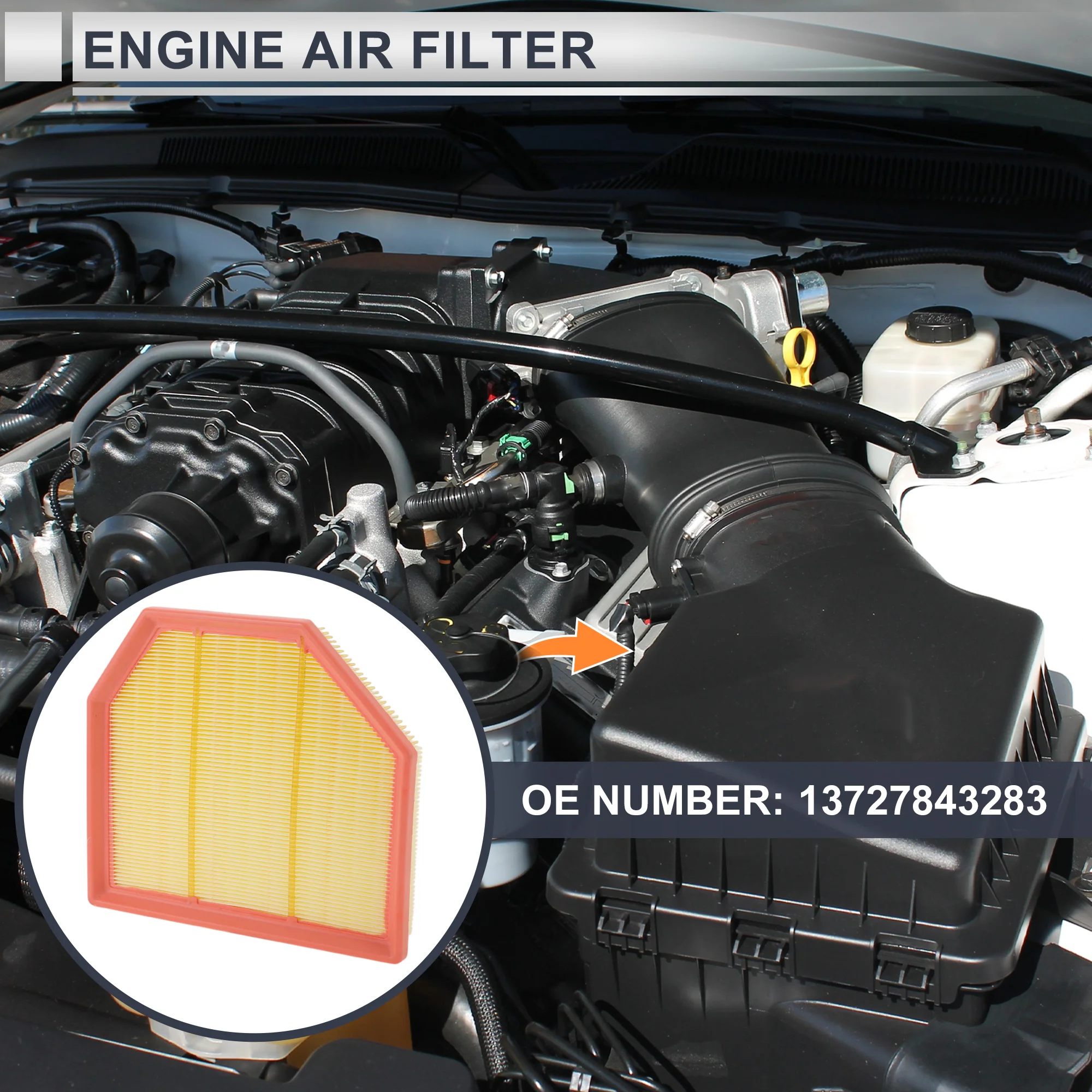 Car Engine Air Filter No.13727843283 for BMW M2 3.0L 2019-2021 Long Life Filter Air Cleaner Element 1 Pcs - Image 3