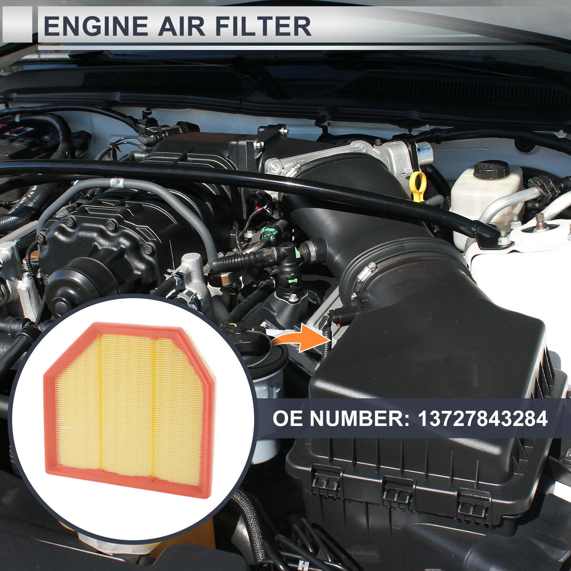 Car Engine Air Filter No.13727843284 for BMW M2 3.0L 2019-2021 Long Life Filter Air Cleaner Element 1 Pcs - Image 3