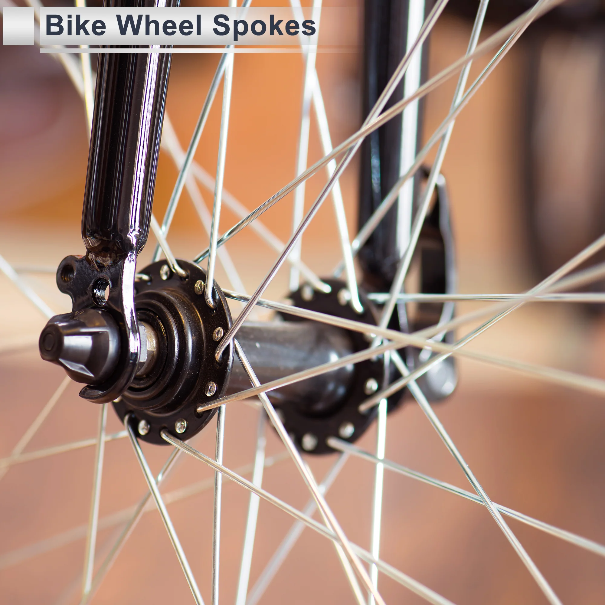 1 Set 13G 255mm Length Bicycle Spokes Nipple 45 Steel Black Universal - Image 3