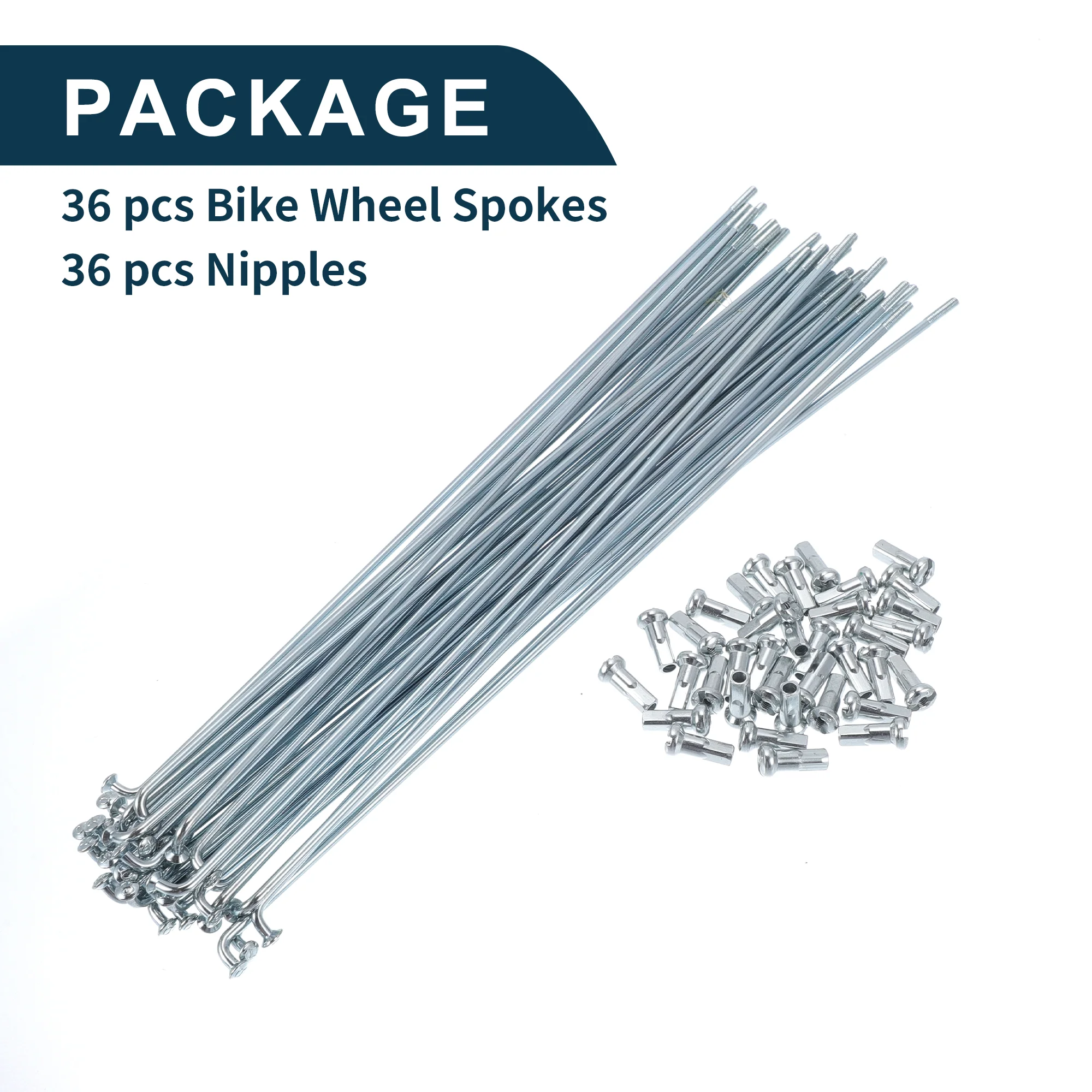 Bicycle Spokes Bike Wheel Spokes Silver Tone Nipple 1 Set 13G 215mm Length 45 Steel Galvanized - Image 6