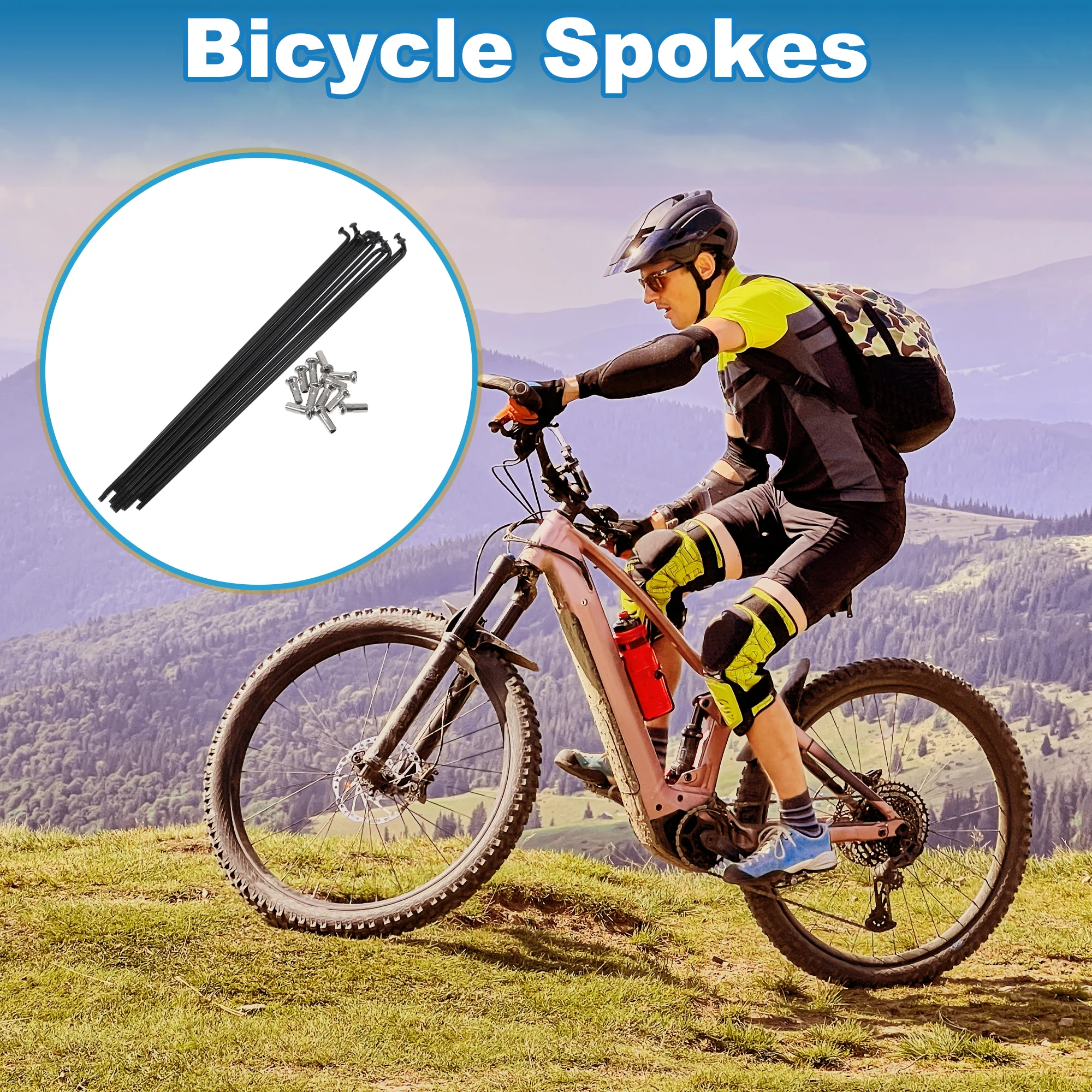 Bicycle Spokes 14G 159mm Length Bike Wheel Spokes 304 Stainless Steel Black 1 Set - Image 3