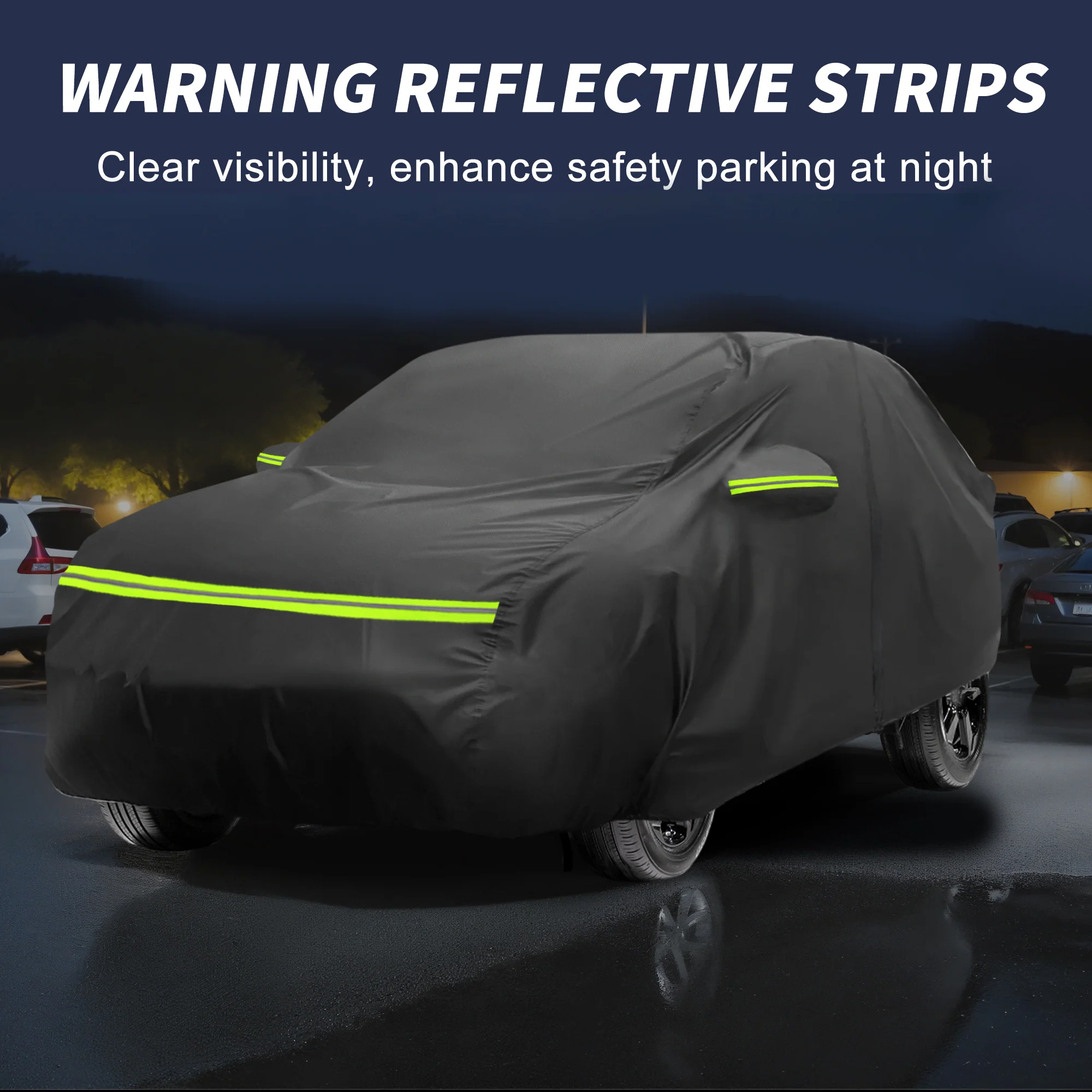 Waterproof 210D-PU Car Cover for Mercedes-Benz GLC 2015-2023 with Zipper - Image 5